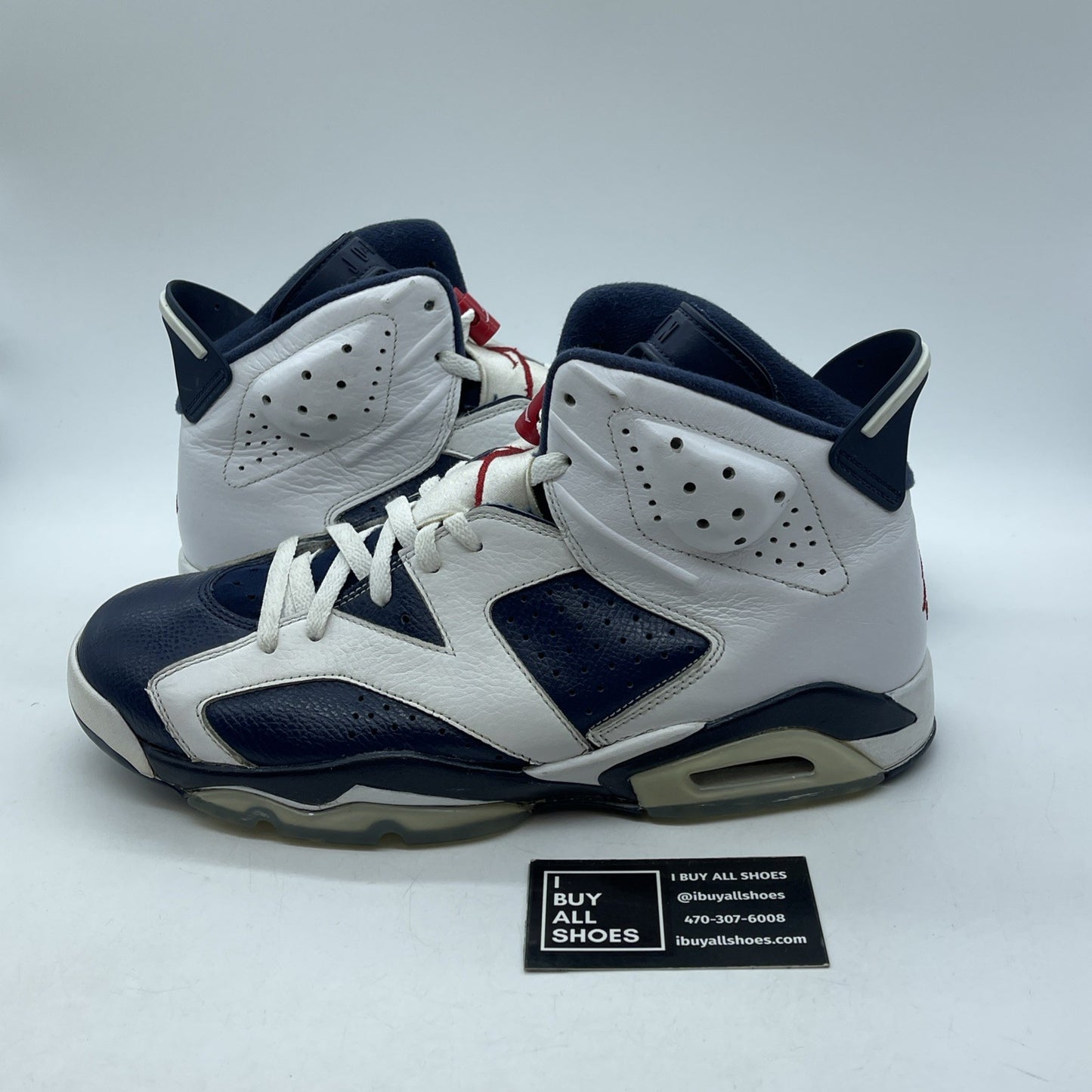 Size 11.5 - Air Jordan 6 Retro 2012 Olympic White Blue Leather (384664-130)