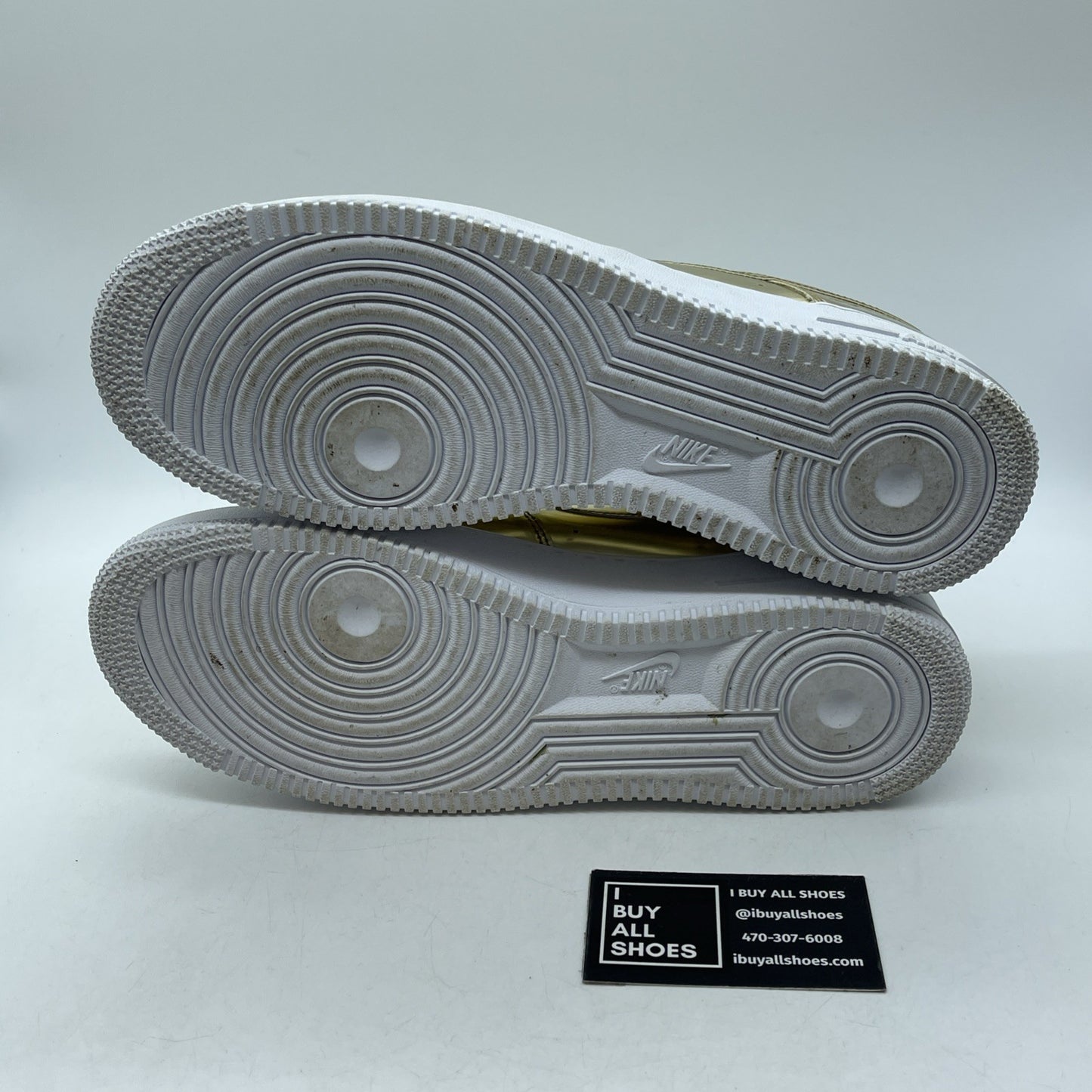 Size 12W- Nike Air Force 1 SP Liquid Metal Gold Leather (CQ6566-700)