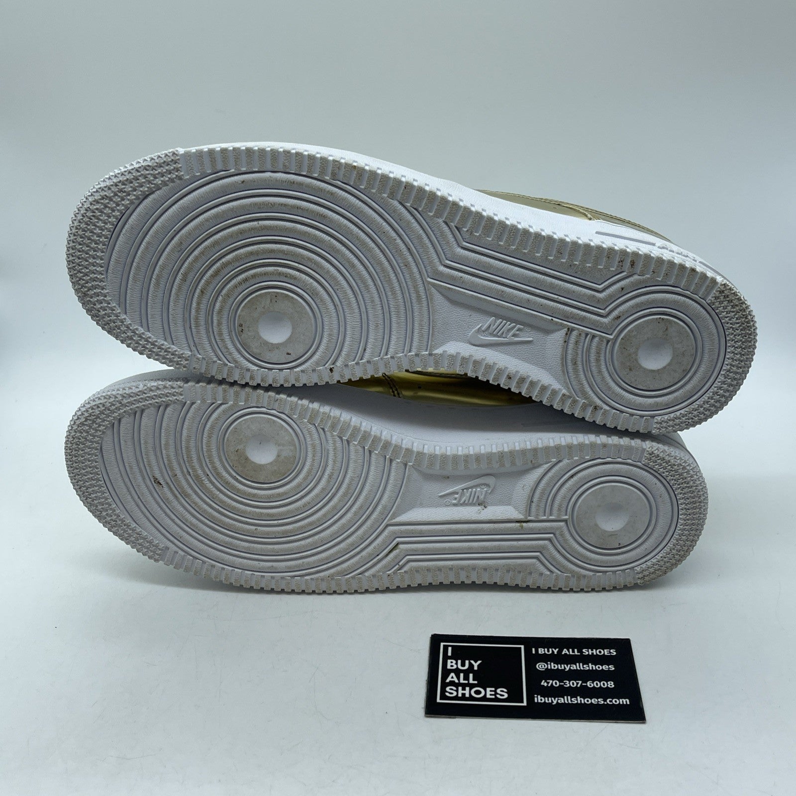 Size 12W- Nike Air Force 1 SP Liquid Metal Gold Leather (CQ6566-700)