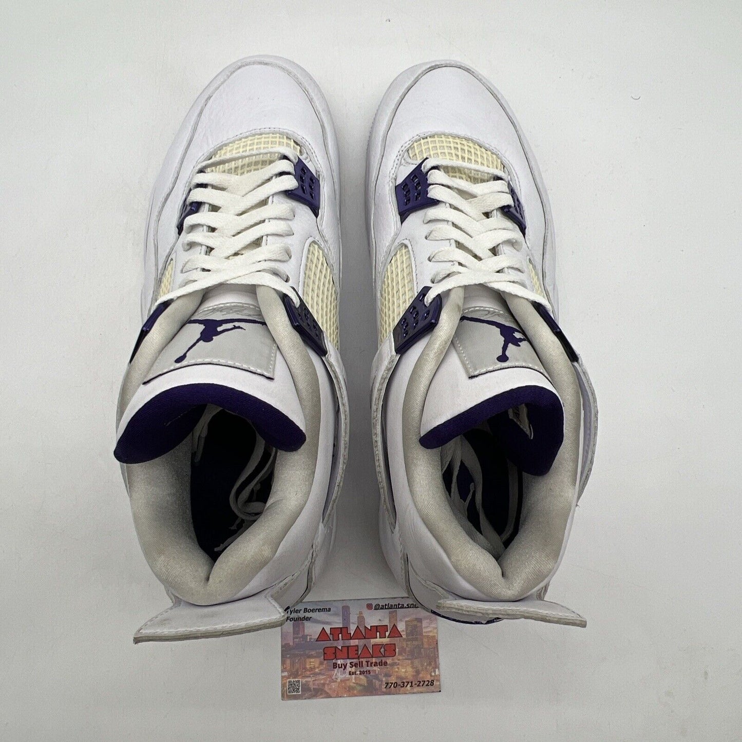 Size 13 - Jordan 4 Retro Mid Purple Metallic White Leather (CT8527-115)