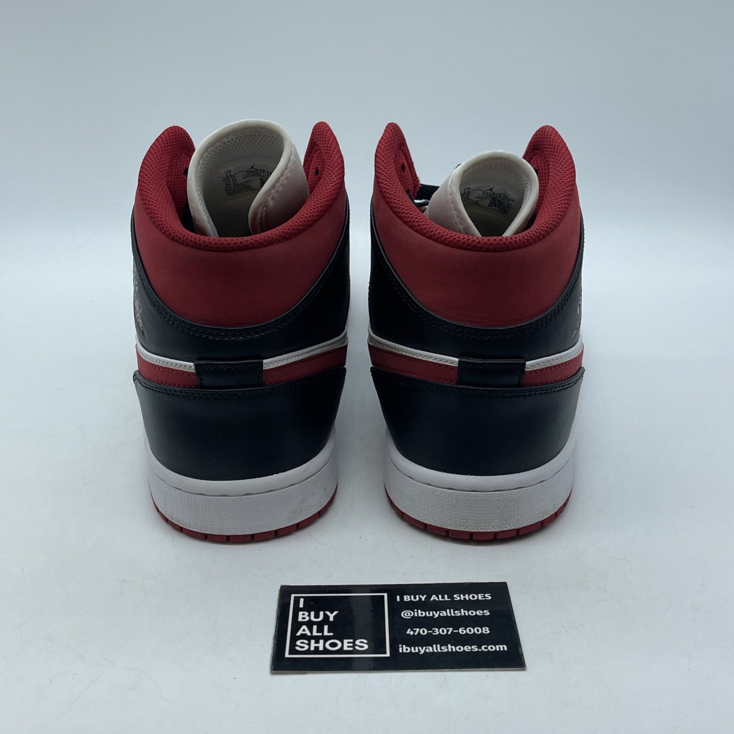 Size 11 - Air Jordan 1 Mid Black Gym Red Black Red Suede Leather (554724-122)