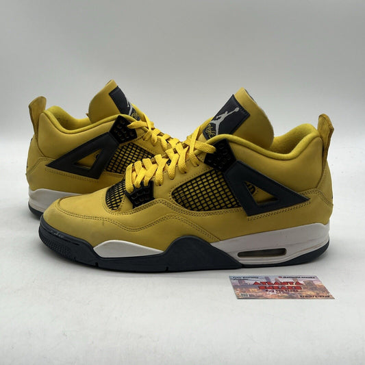 Size 13 - Jordan 4 Retro Mid Lightning Yellow Grey Suede (CT8527-700)