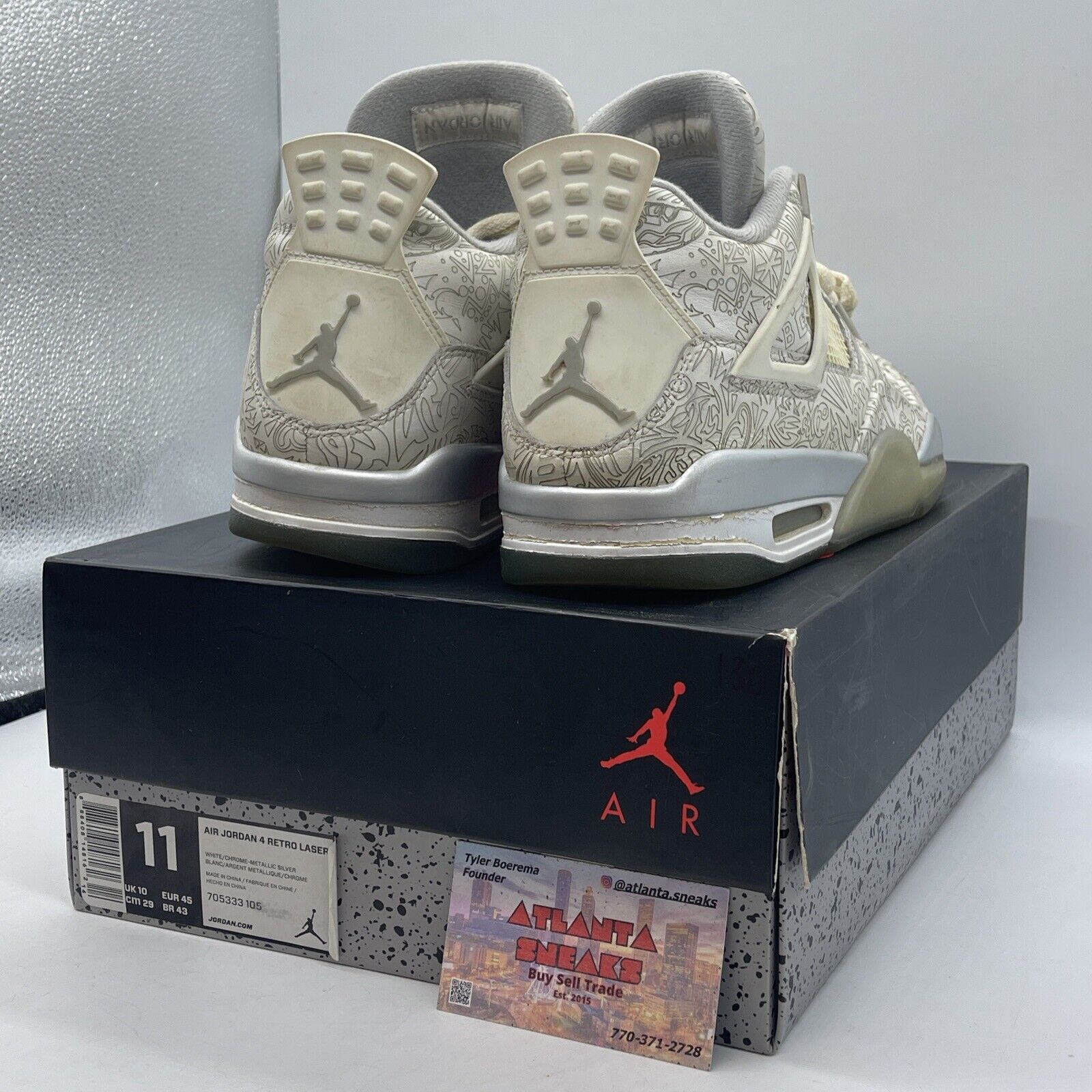 Size 11 - Air Jordan 4 Retro 30th Anniversary Laser Grey White (705333-105)