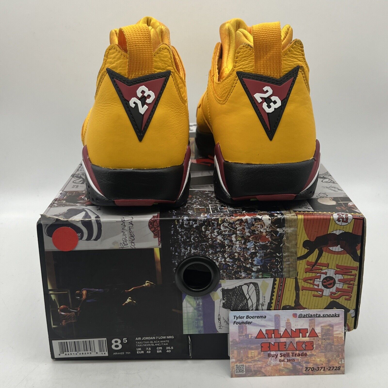 Size 8.5 - Air Jordan 7 Retro NRG Low Taxi Black Red White Leather