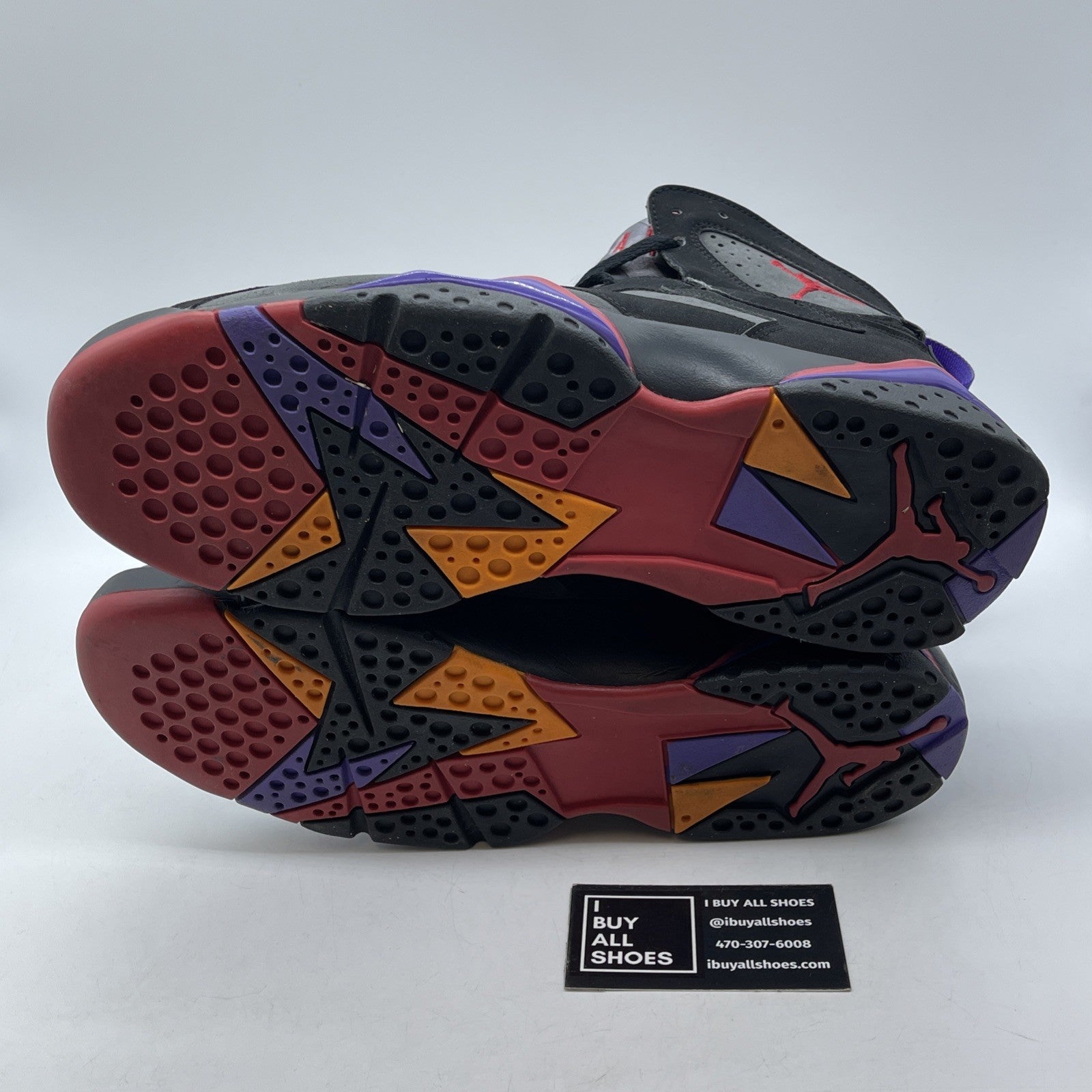 Size 10 - Air Jordan 7 Retro 2002 Raptor Black Red Grey Suede (304775-043)