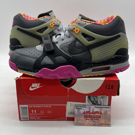 Size 11 - Nike Air Trainer 3 Prm Qs Bo Knows Horse Racing Grey Pink (682933-001)