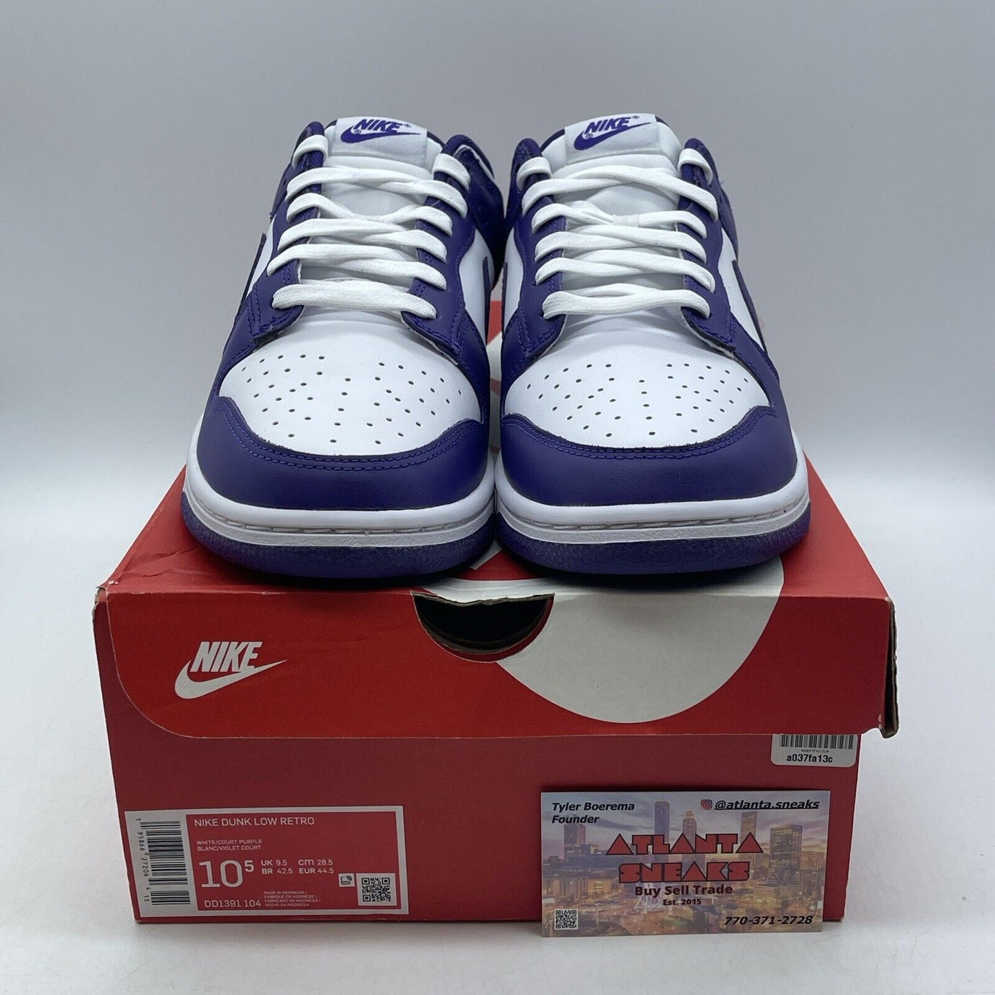 Size 10.5 - Nike Dunk Low Retro Court Purple 2022 White Leather (DD1391-104)