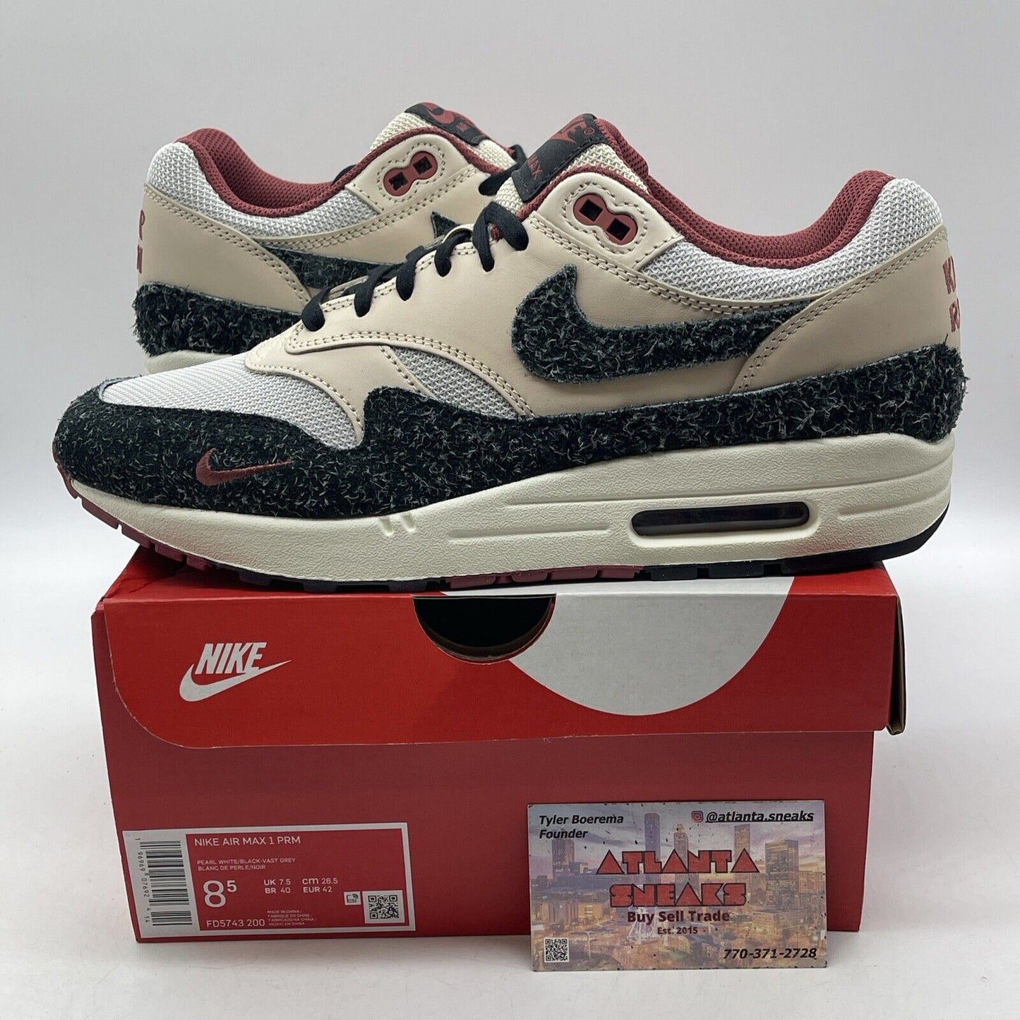 Size 8.5 - Nike Air Max 1 Keep Rippin Stop Slippin 2.0 Black Suede (FD5743-200)