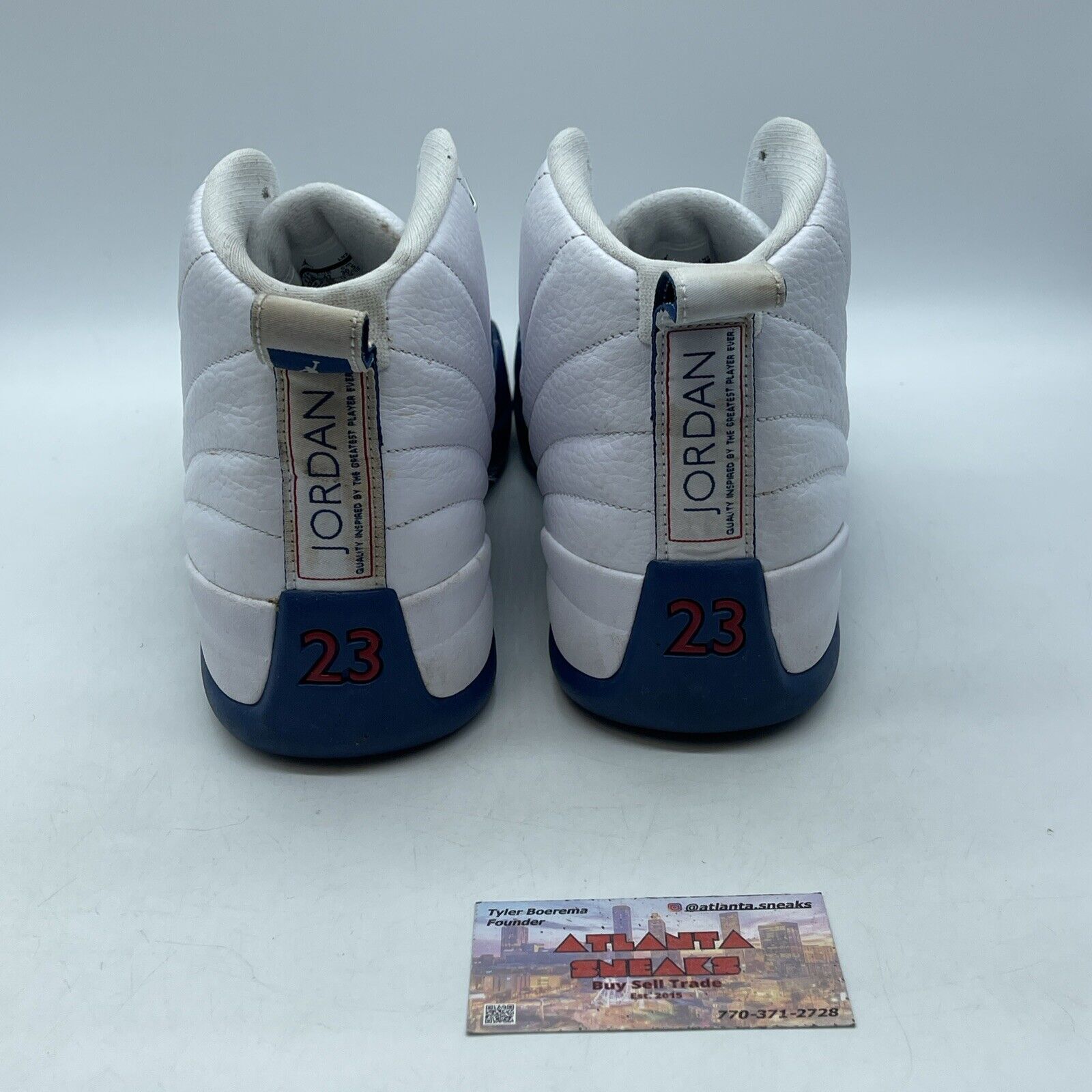 Size 12.5 - Jordan 12 Retro French Blue 2016 Silver White Leather (130690-113)