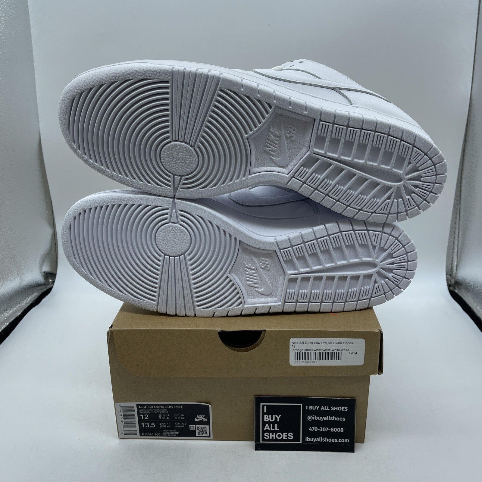 Size 12 - Nike SB Dunk Low Pro Triple White (FJ1674-100)