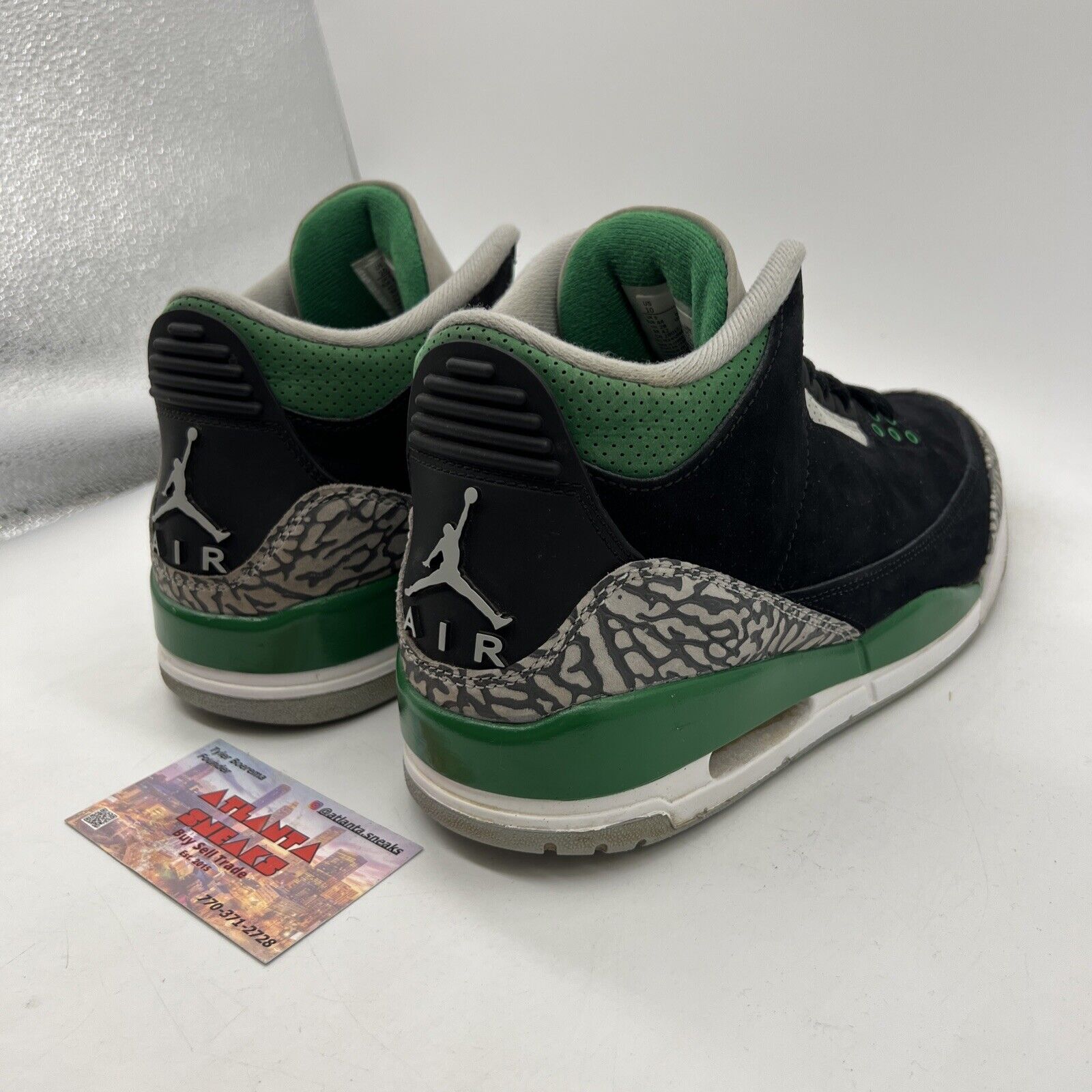 Size 10 - Jordan 3 Retro Mid Pine Green Black White  Suede Leather (CT8532-030)