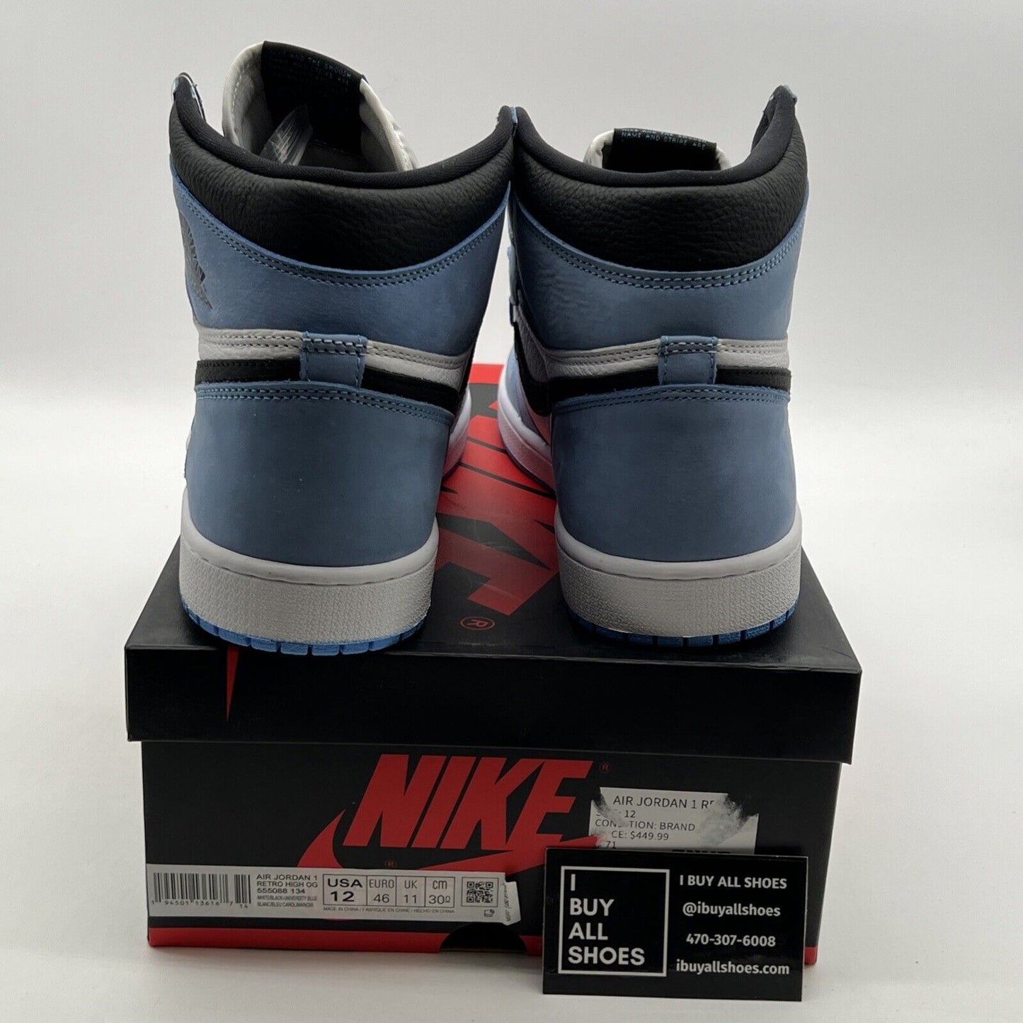 Size 12 - Air Jordan 1 Retro OG High University Blue (555088-134)
