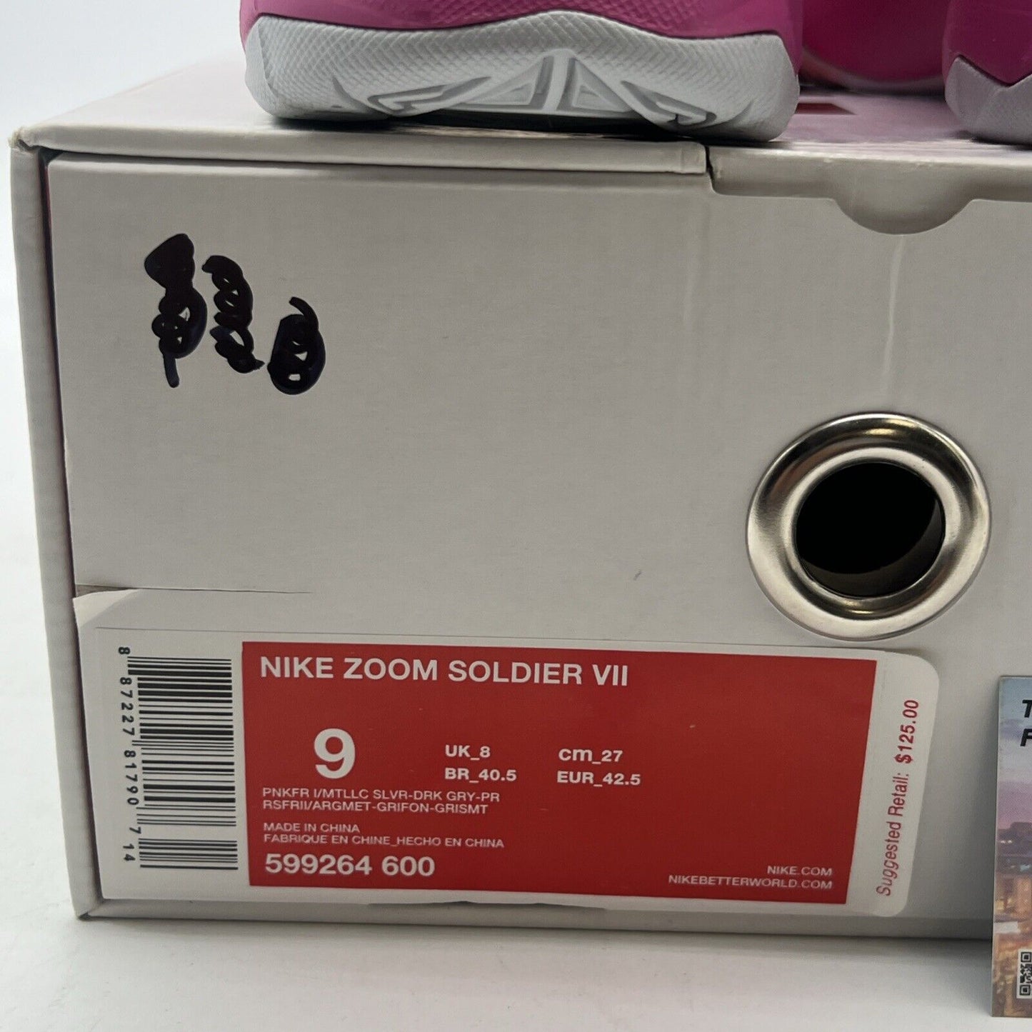 Size 9 - Nike LeBron Zoom Soldier 7 Kay Yow (599264-600)