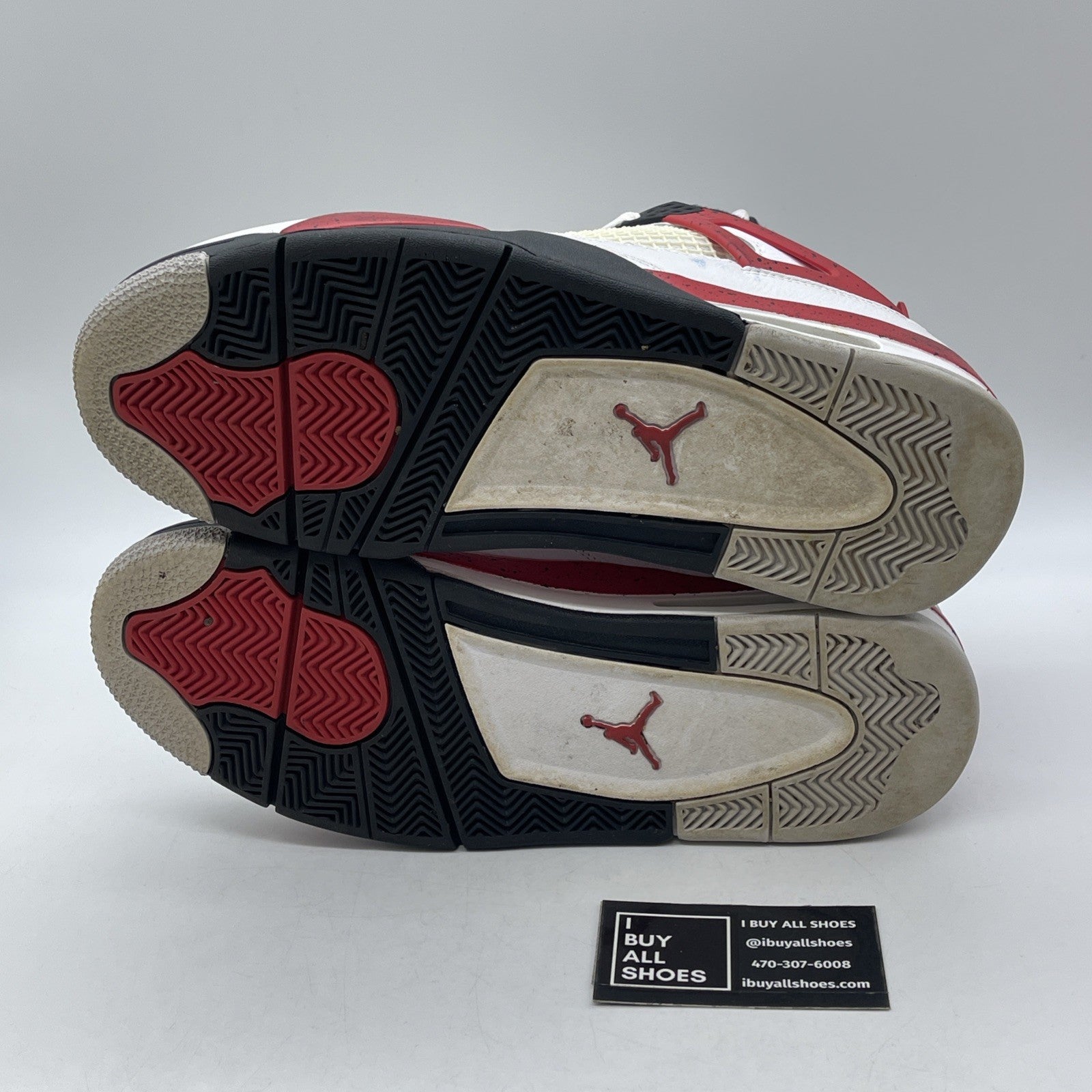Size 11 - Air Jordan 4 Retro Mid Red Cement White Black Leather (DH6927-161)