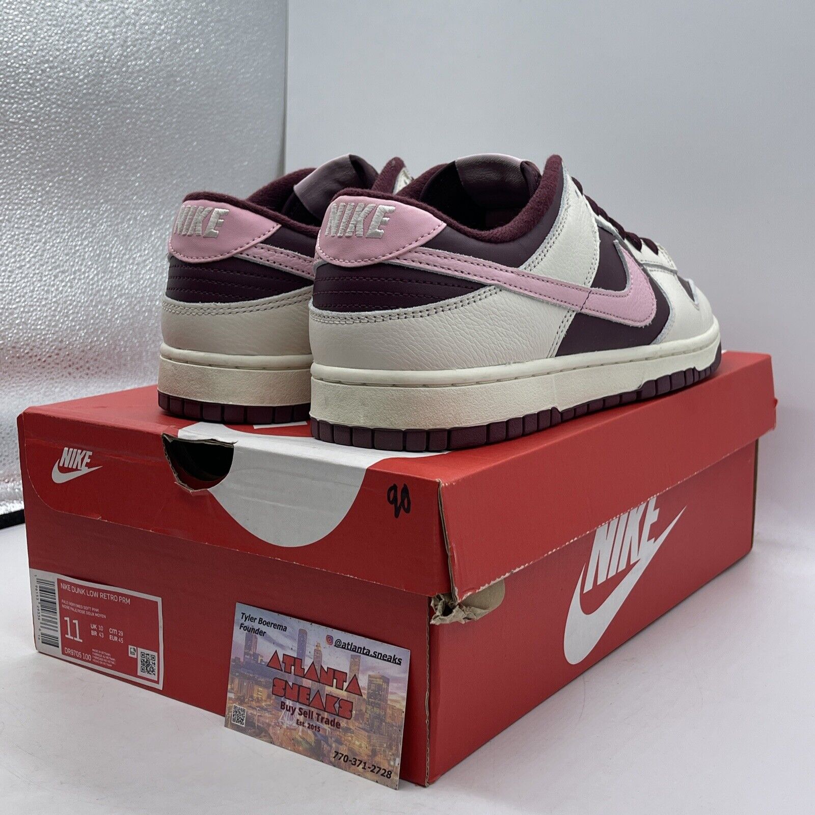 Size 11 - Nike Dunk Low Premium Valentine's Day Burgundy White (DR9705-100)