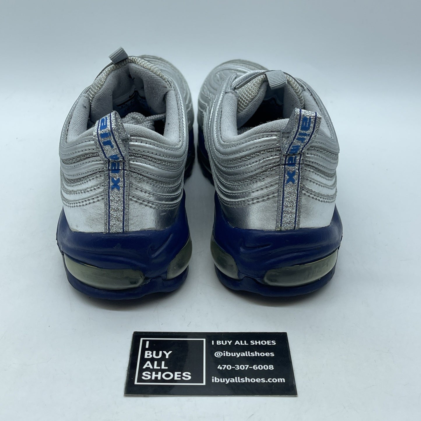 Size 9.5 - Nike Air Max 97 Silver Blue Suede Leather (312641-016)