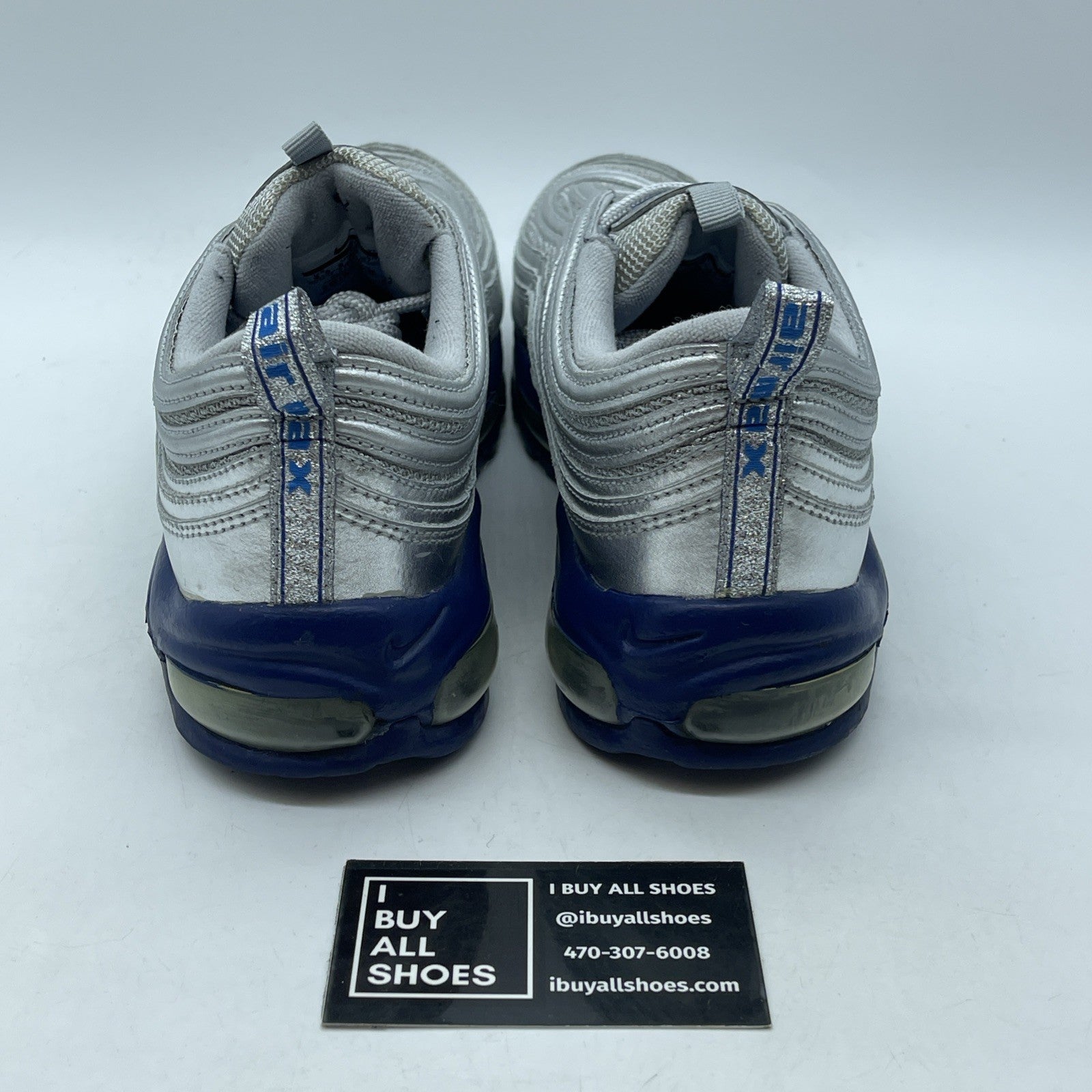 Size 9.5 - Nike Air Max 97 Silver Blue Suede Leather (312641-016)