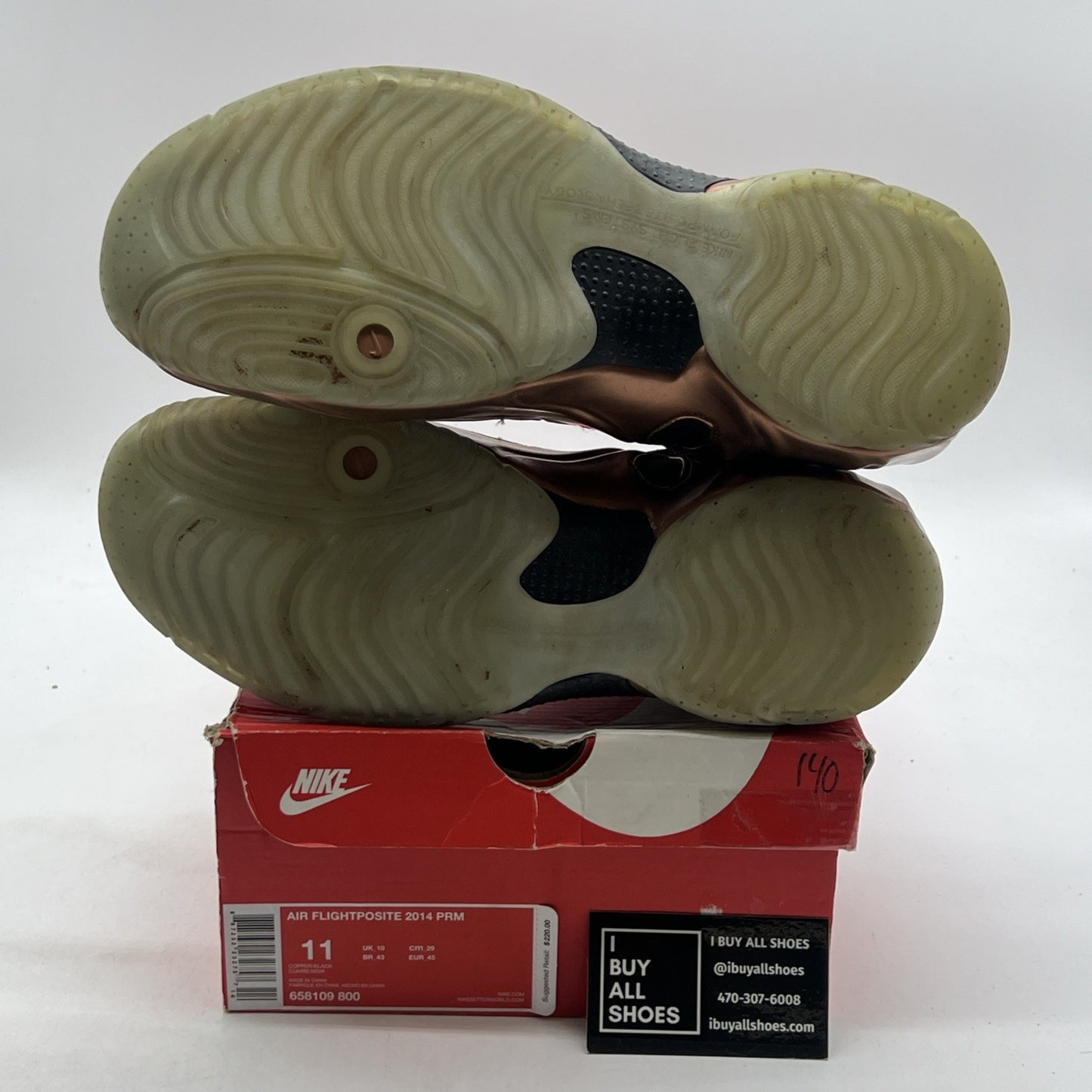 Size 11 - Nike Air Flightposite 2014 Prm Copper (658109-800)