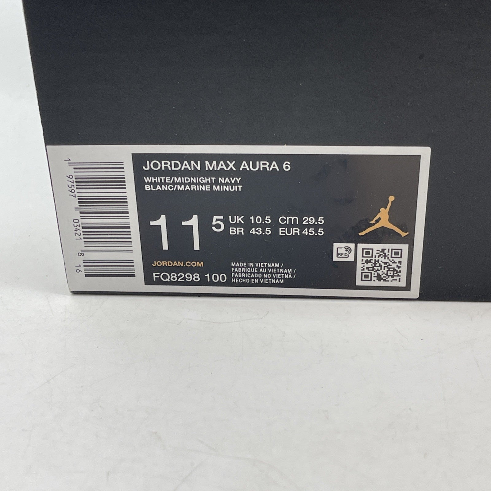 Size 11.5 - Jordan Max Aura 6 USA White Blue Suede Leather (FQ8298-100)