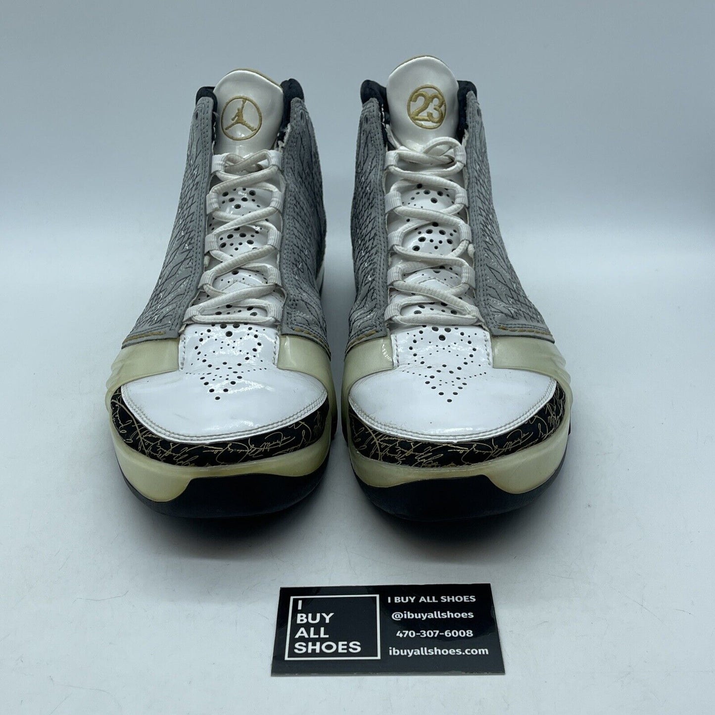 Size 12 - Air Jordan 23 OG White Stealth Grey White Black Suede (318376-102)