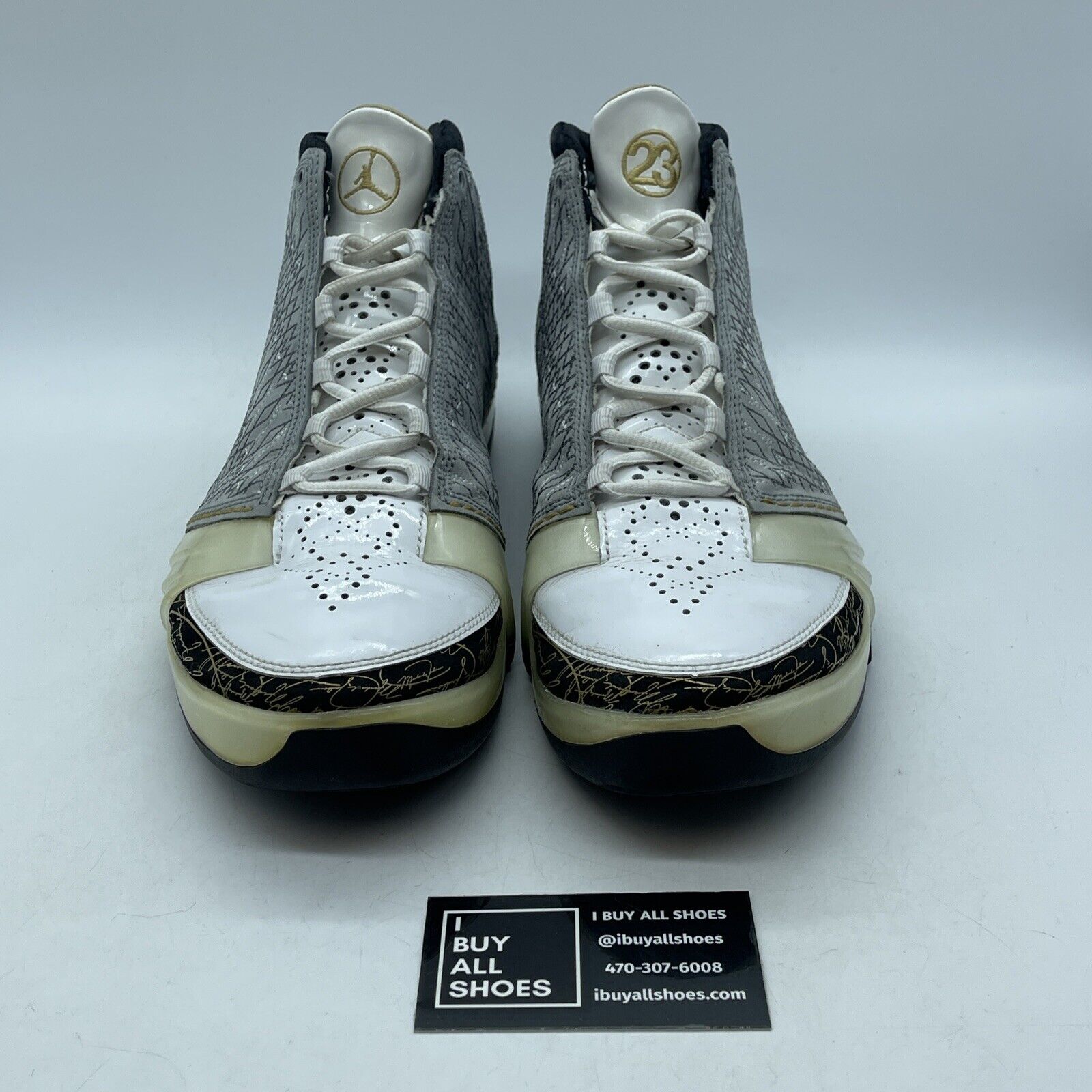 Size 12 - Air Jordan 23 OG White Stealth Grey White Black Suede (318376-102)