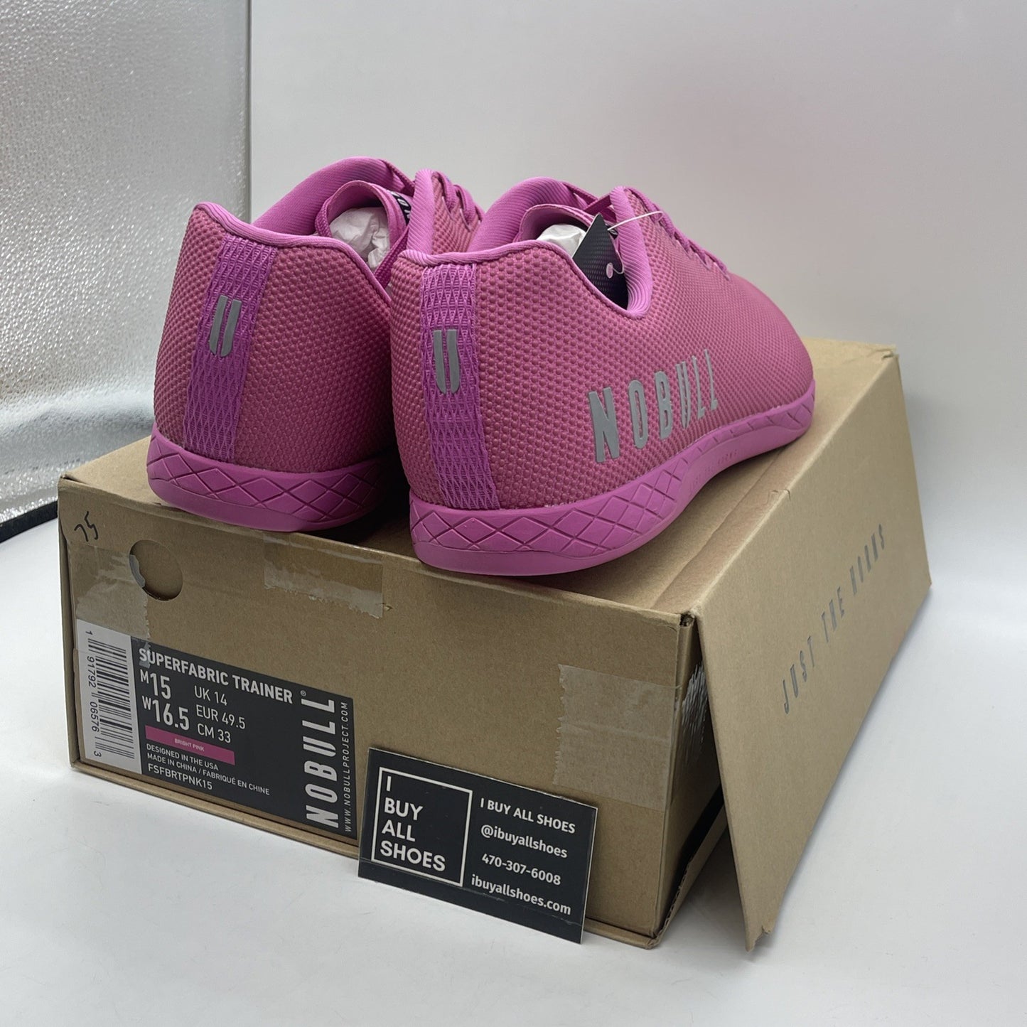 Size 15 - NOBULL Unisex Pink Athletic Trainers Suede Purple Silver (G4MF21EF29)