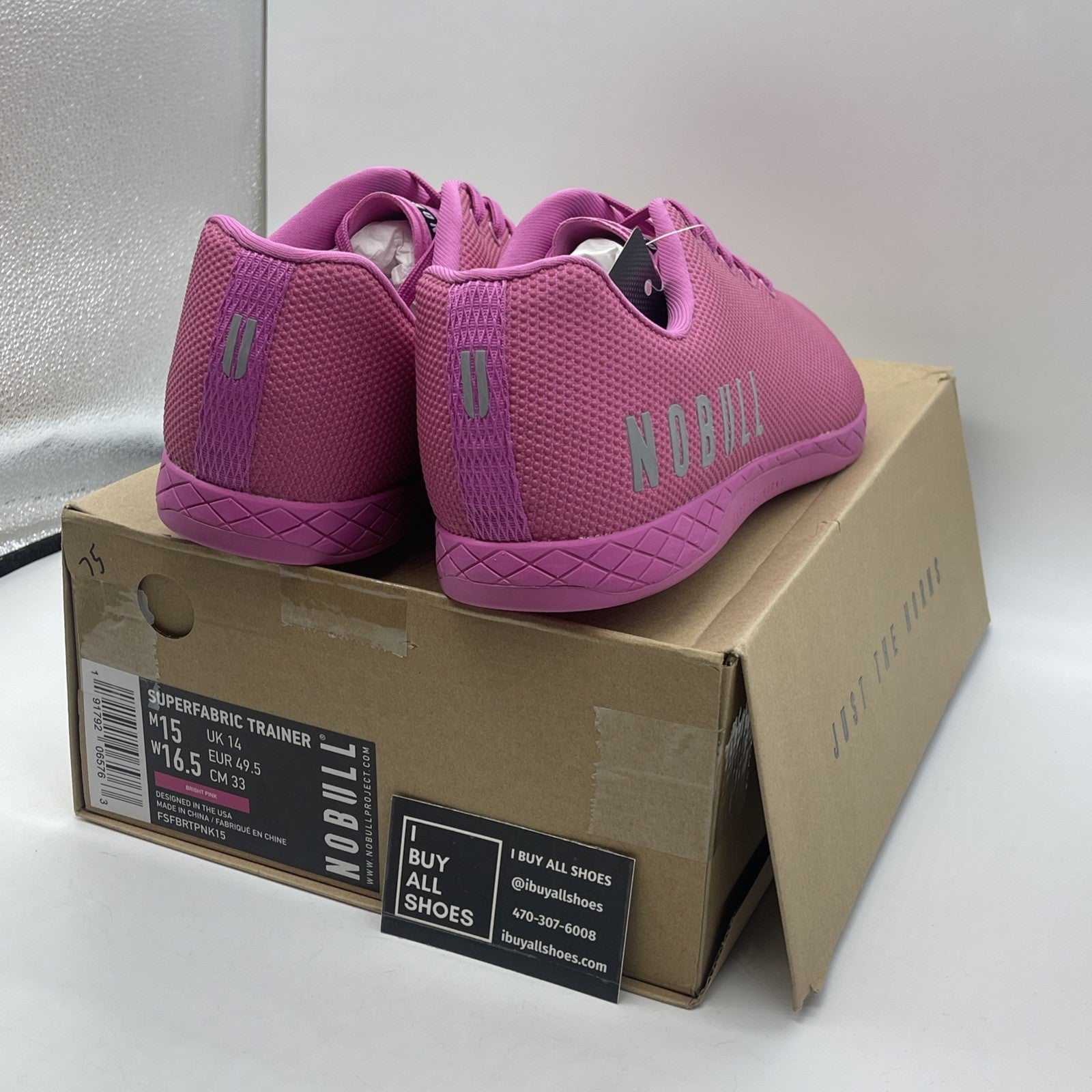 Size 15 - NOBULL Unisex Pink Athletic Trainers Suede Purple Silver (G4MF21EF29)