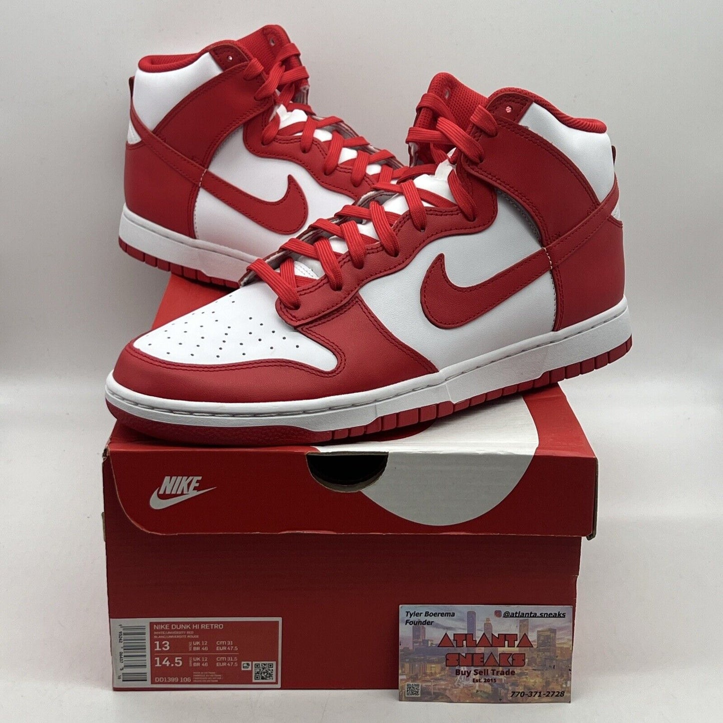 Size 13 - Nike Dunk High University Red Brand New Og All