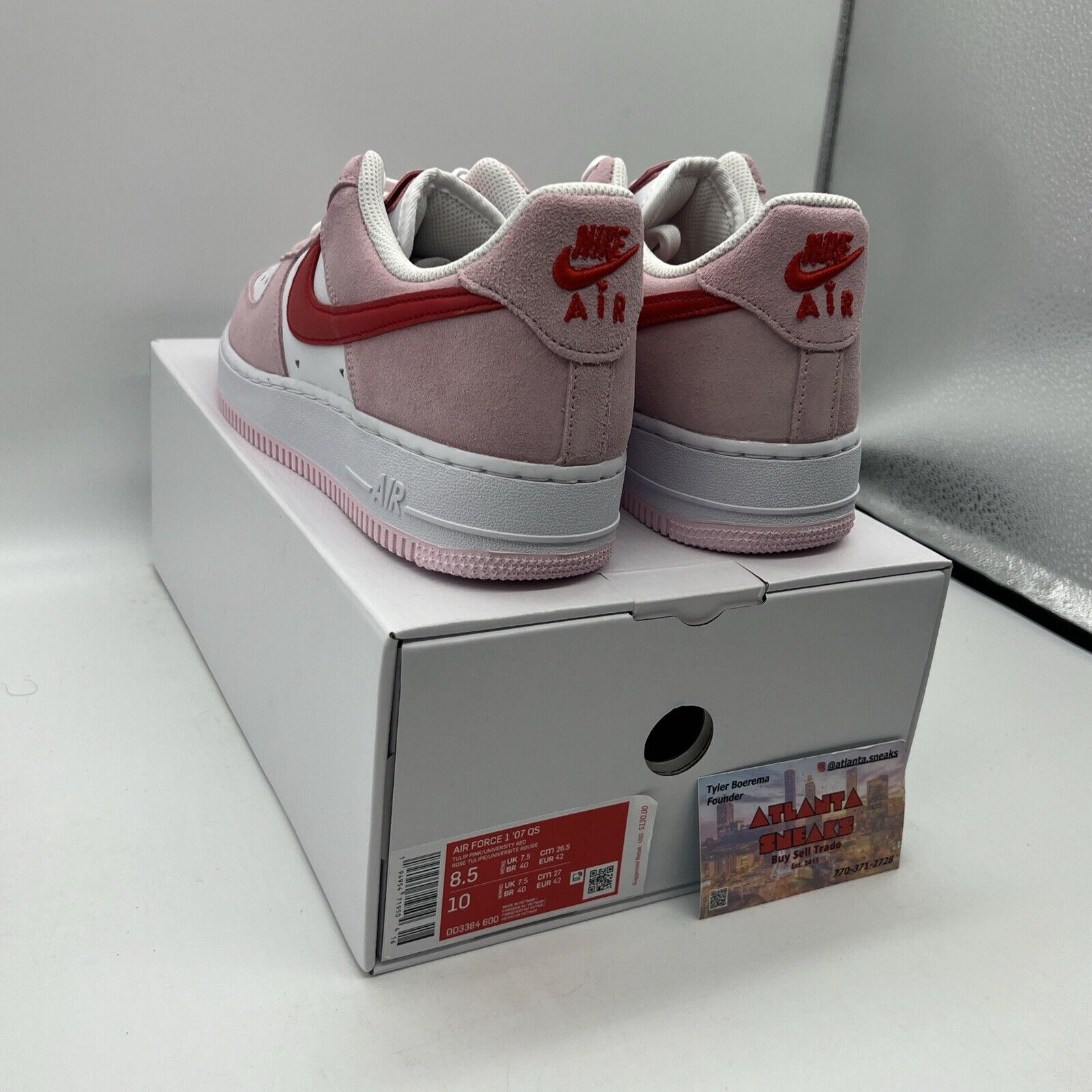 Size 8.5 - Nike Air Force 1 '07 QS Low Valentine’s Day Love Letter Brand New DS