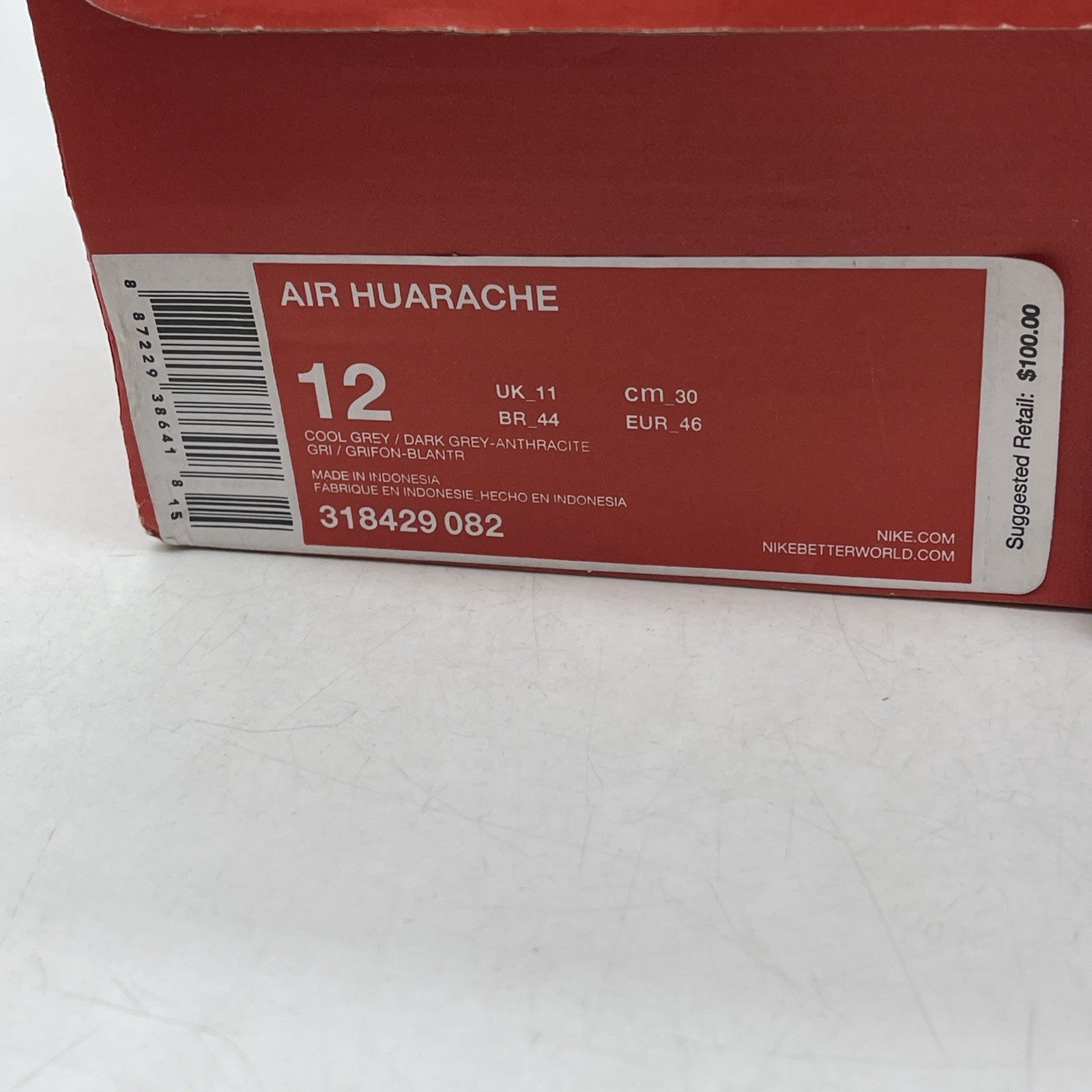 Size 12 - Nike Air Huarache Cool Grey (318429-082)