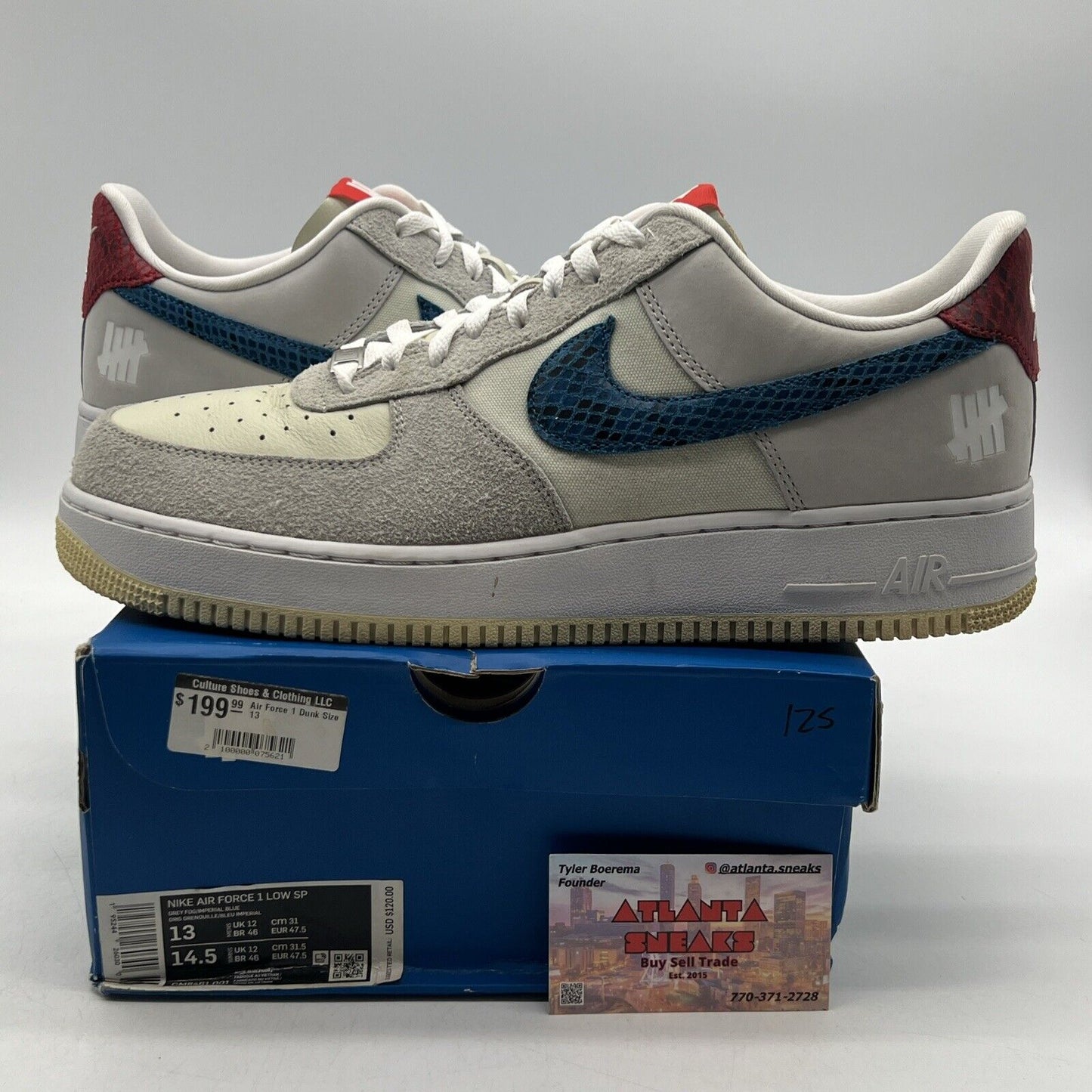 Size 13 - Nike Undefeated x Air Force 1 Low 5 On It Blue Suede (DM8561-001)