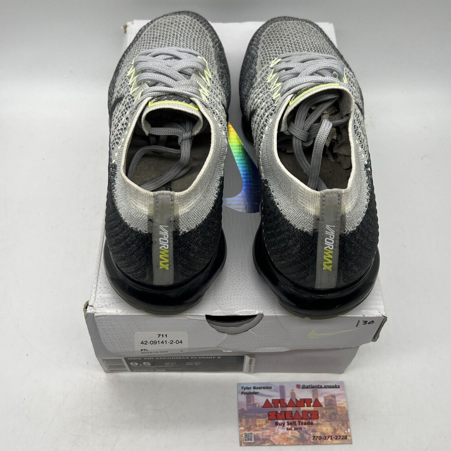 Size 9.5 - Nike Air VaporMax Neon Grey White