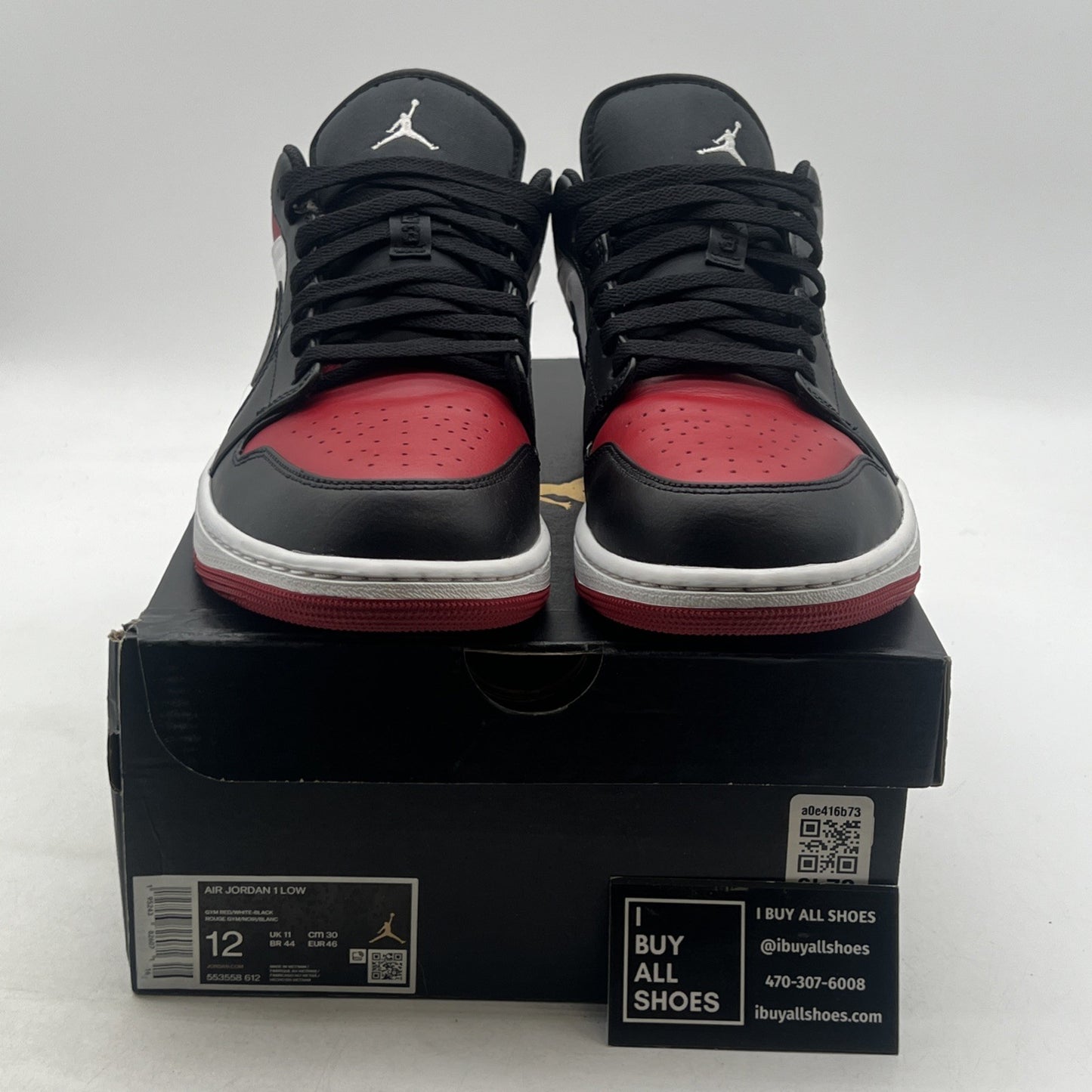 Size 12 - Air Jordan 1 Low Bred Toe (553558-612)