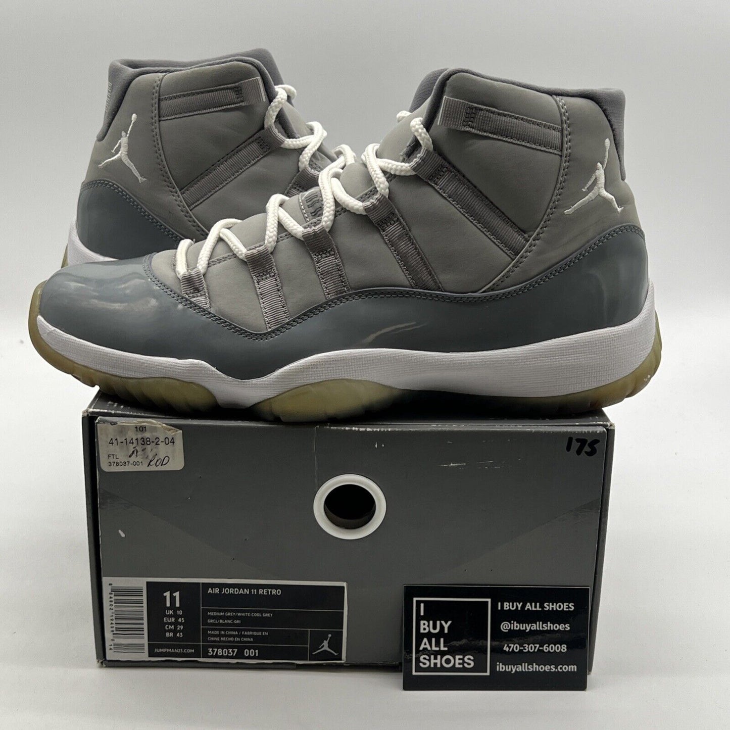 Size 11 - Air Jordan 11 Retro 2010 Cool Grey (378037-001)