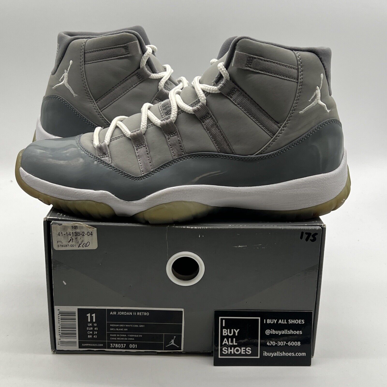 Size 11 - Air Jordan 11 Retro 2010 Cool Grey (378037-001)