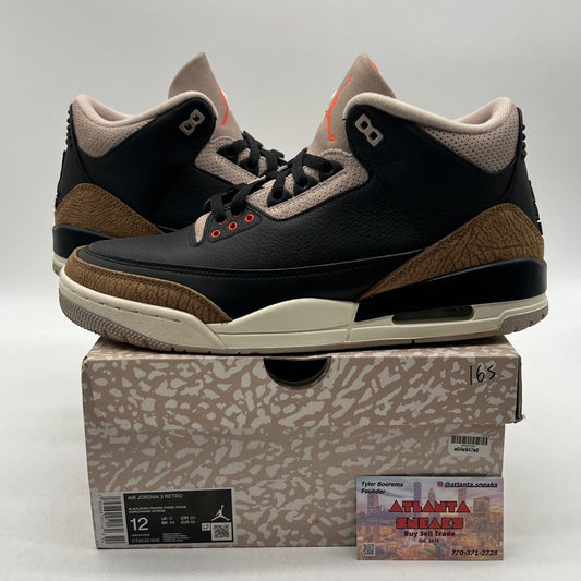 Size 12 - Jordan 3 Retro Mid Desert Elephant Black Leather White (CT8532-008)