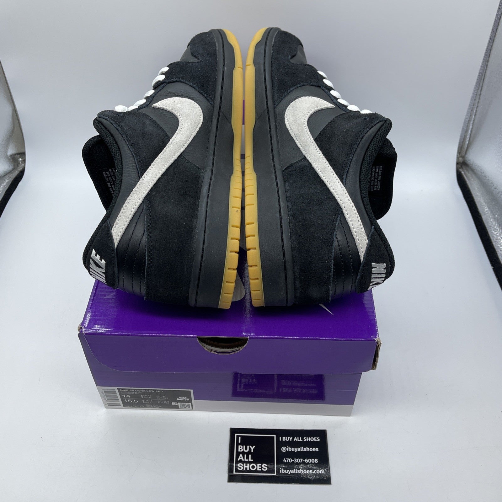 Size 14 - Nike Dunk Pro SB Low Black White Gum Suede Leather (HF3704-003)