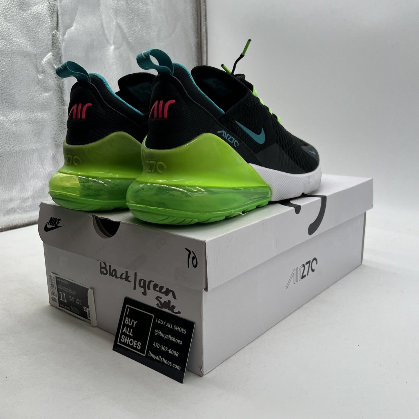 Size 11 - Nike Air Max 270 Black Green Strike (DJ5136-001)