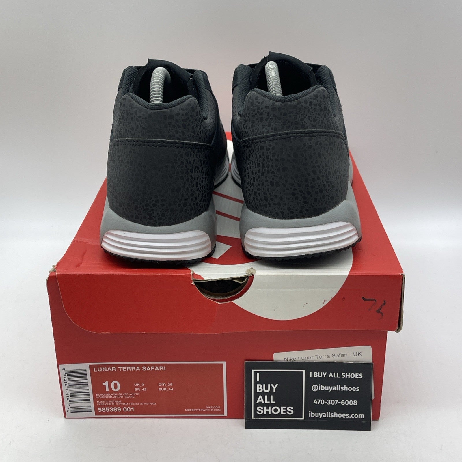 Size 10 - Nike Lunar Terra Safari Black Grey Suede (585389-001)