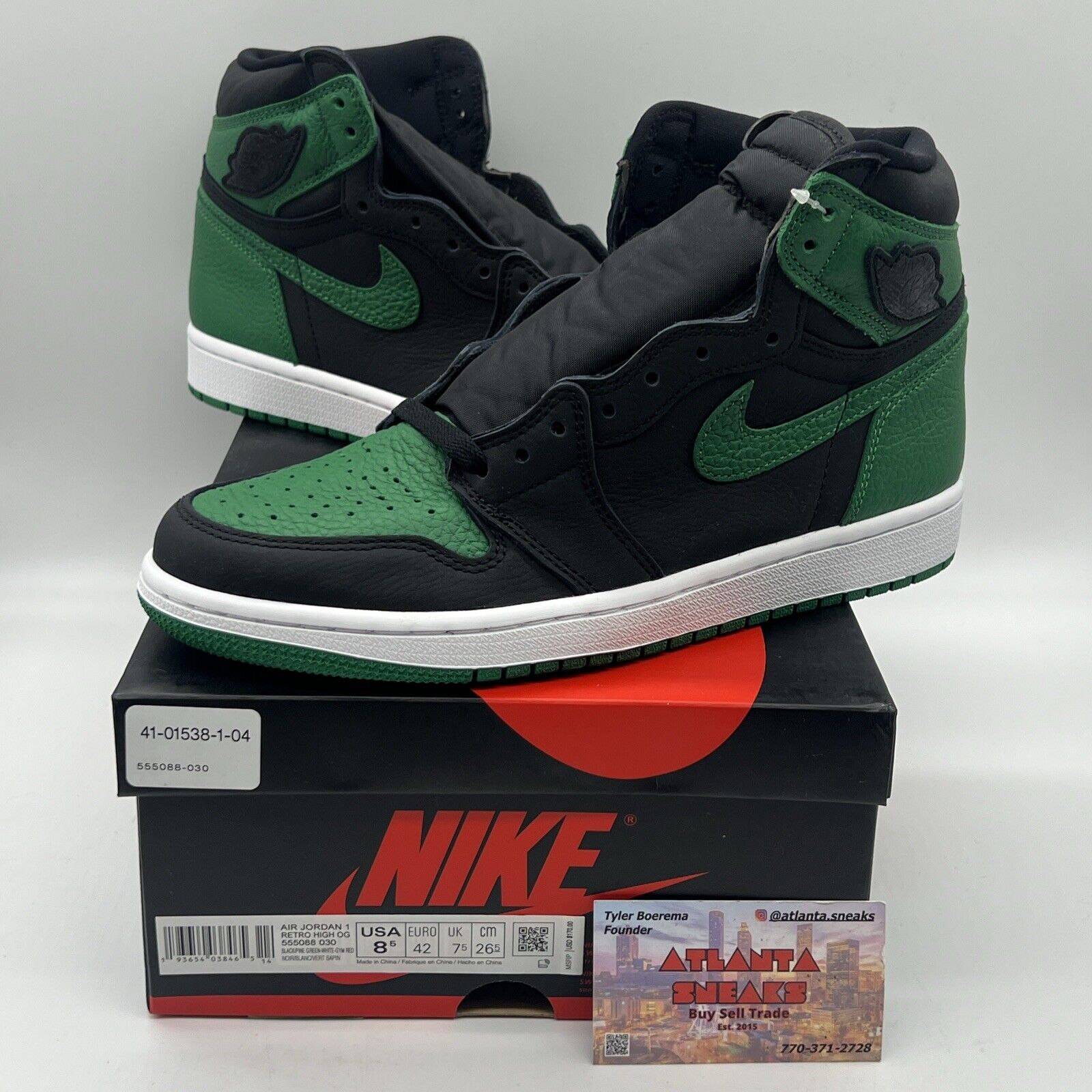 Size 8.5 - Jordan 1 Retro OG High Pine Green 2.0 Brand New Og All Leather DS