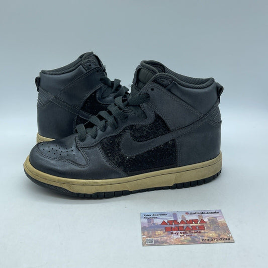 Size 6.5W - Nike Dunk 6.0 High Black Sparkle White Leather (342257-012)