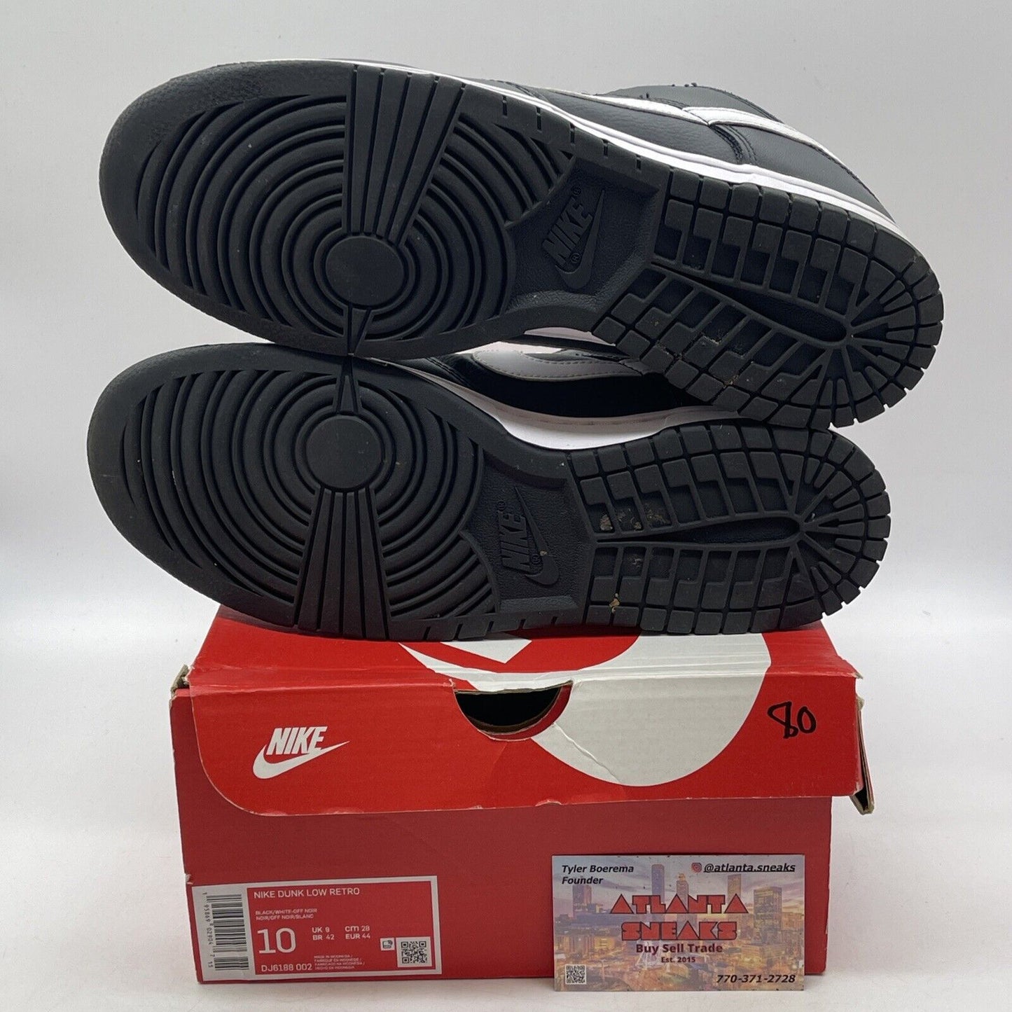 Size 10 - Nike Dunk Low Black Panda White Leather (DJ6188-002)