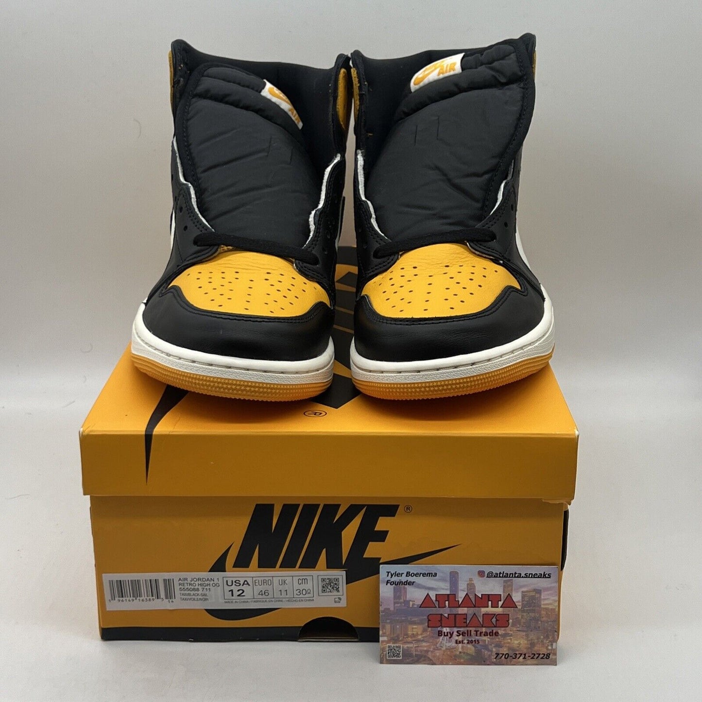 Size 12 - Jordan 1 Retro OG High Yellow Toe Brand New Og All