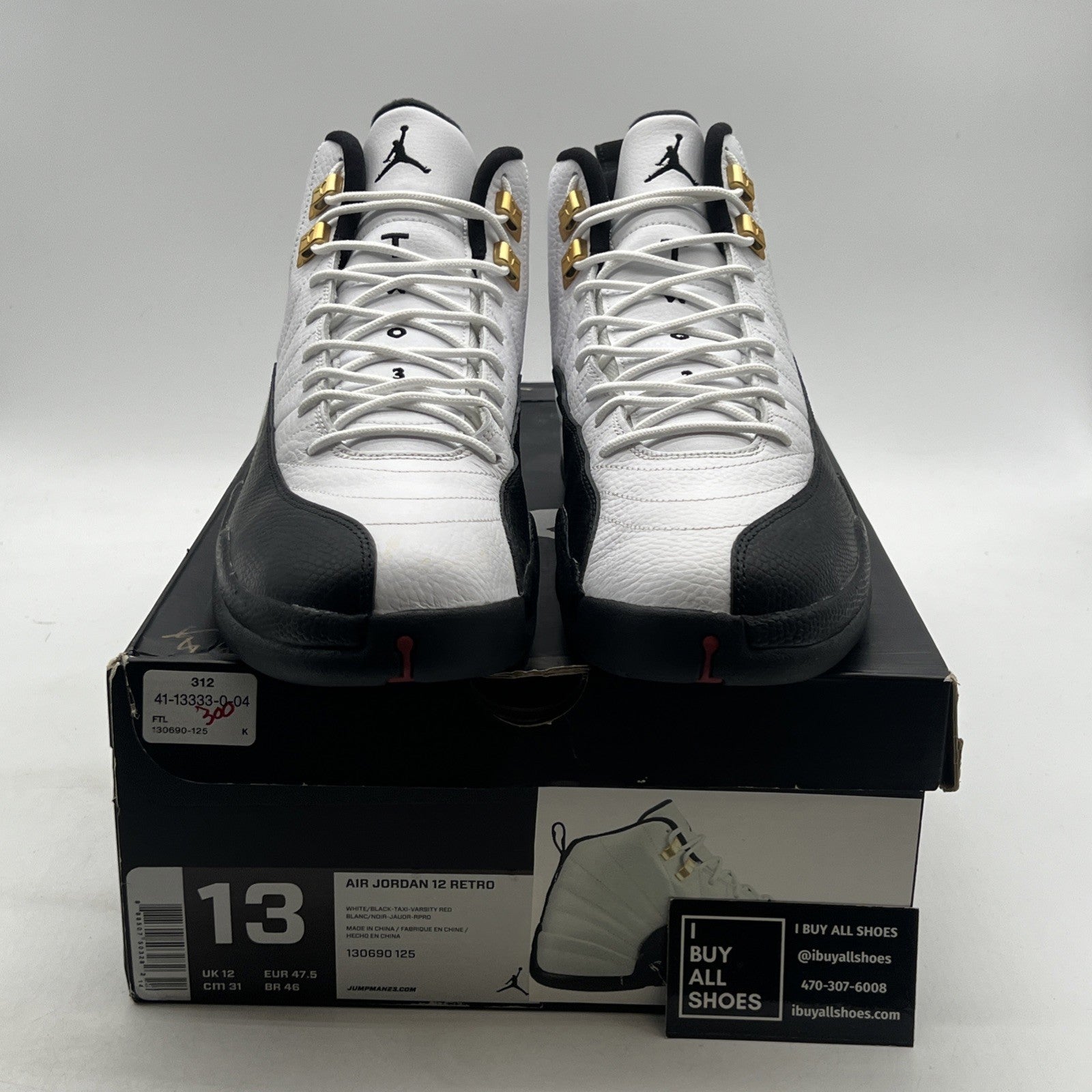 Size 13 - Air Jordan 12 Retro taxi release 2013 (130690-125)