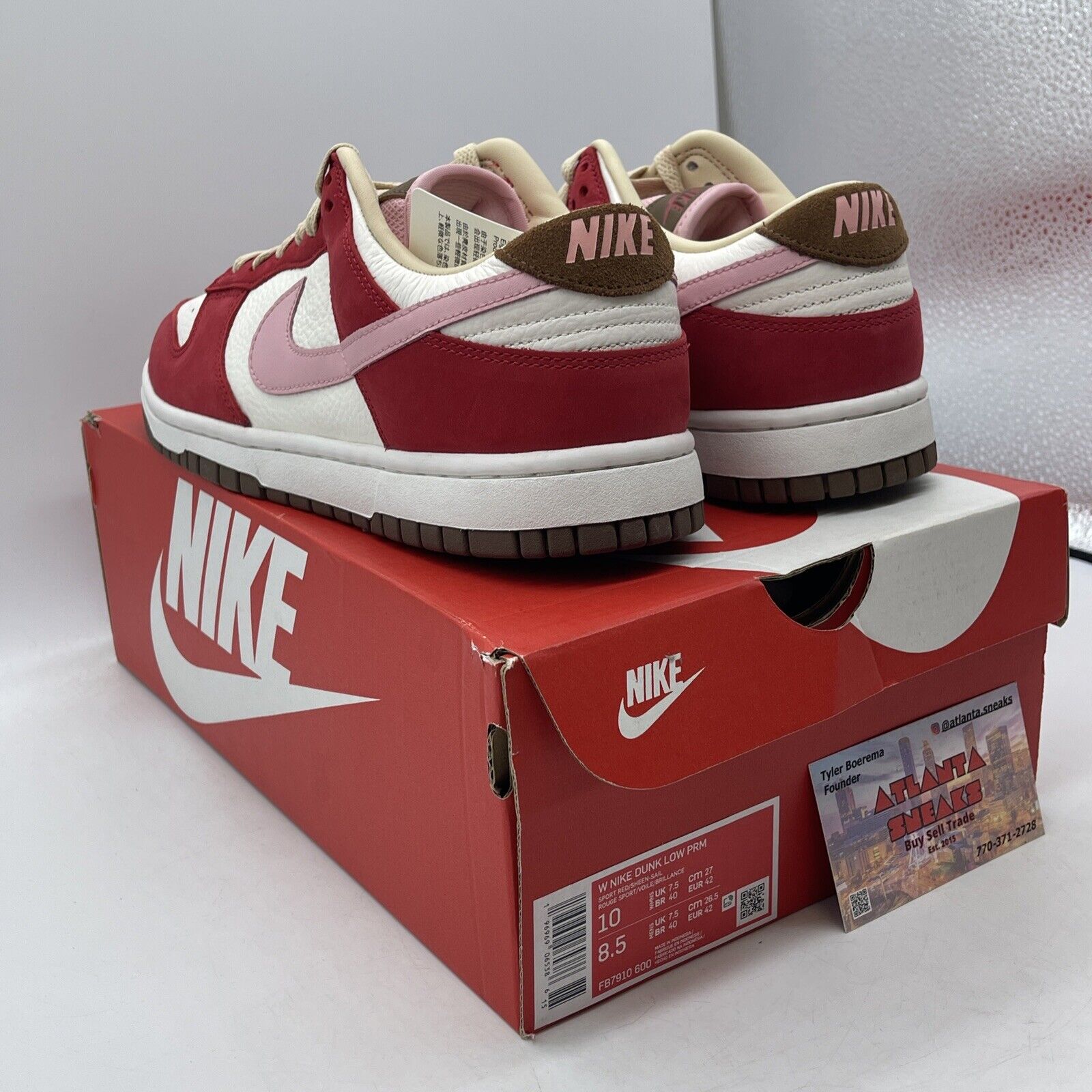 Size 10W - Nike Dunk Premium Low Bacon White Brown Suede Leather (FB7910-600)
