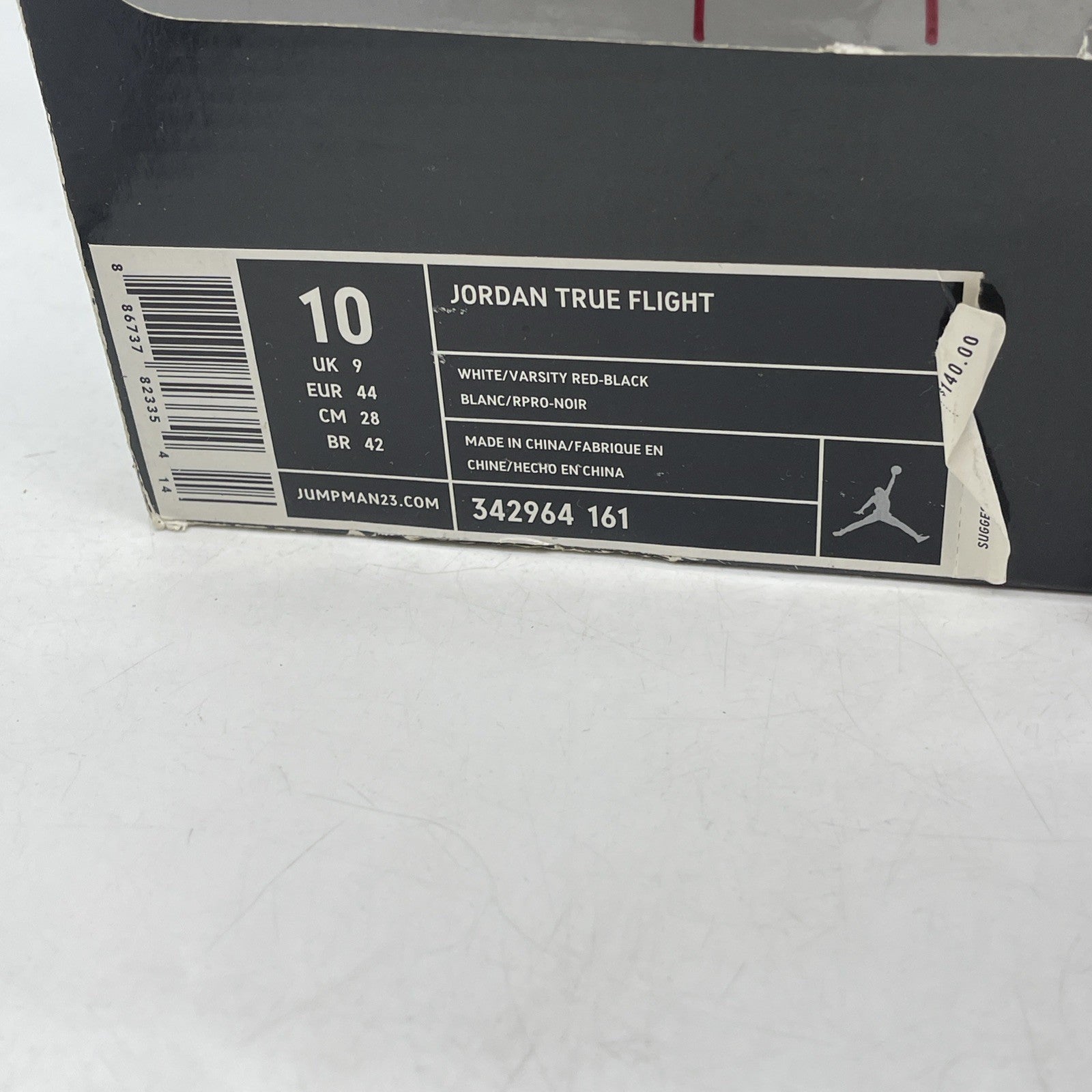 Size 10- Air Jordan True Flight White Red (343795-161)