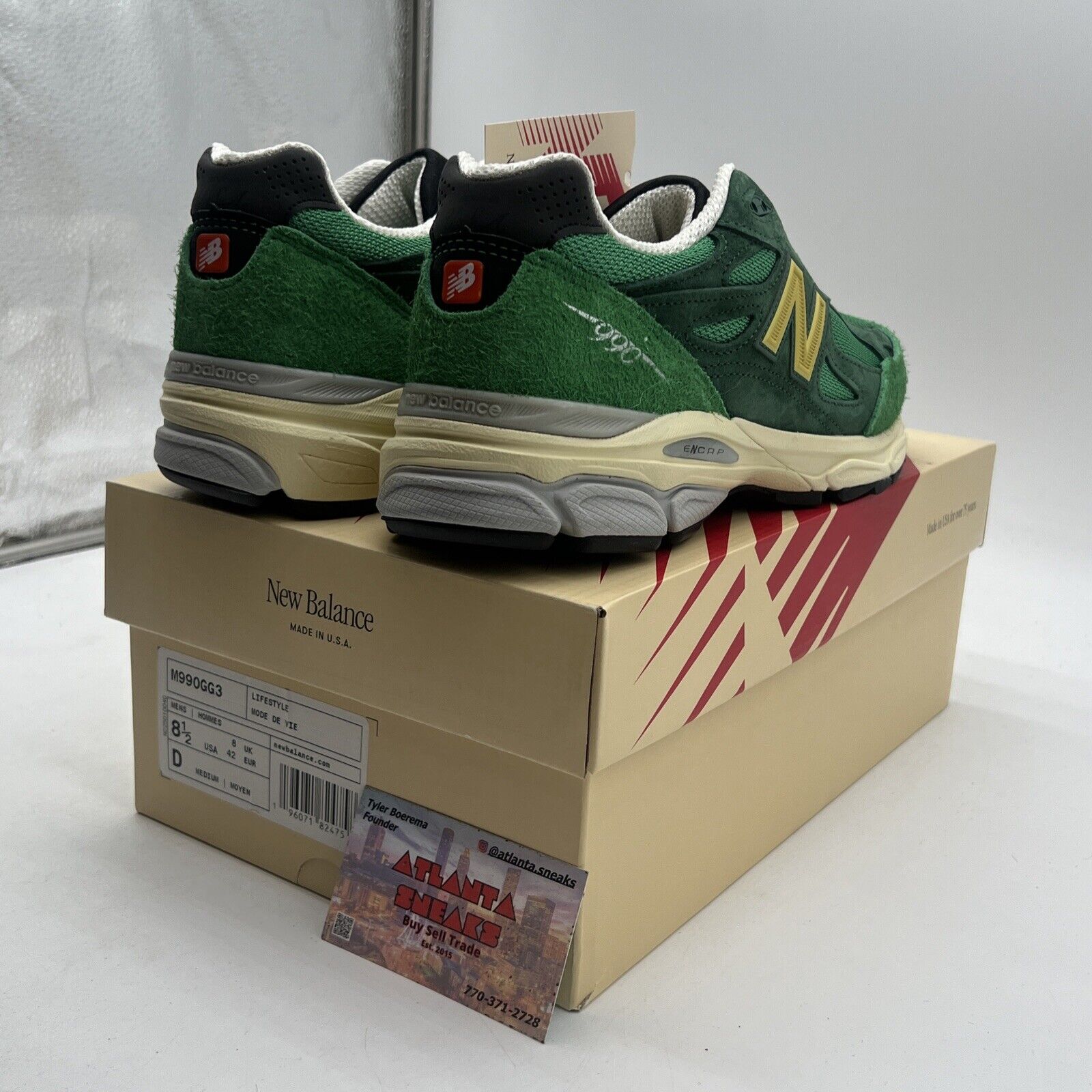 Size 8.5 - New Balance Teddy Santis x 990v3 Made in USA Green Gold (M990GG3)