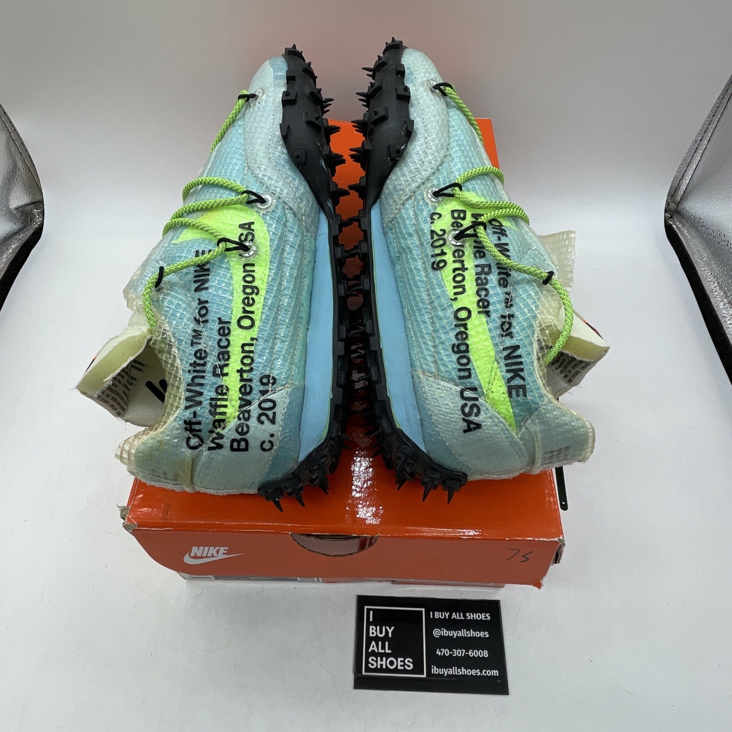 Size 8W - Nike Off-White x Waffle Racer Vivid Sky (CD8180-400)