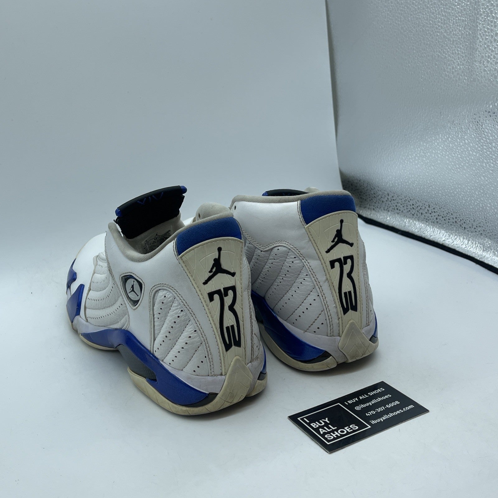 Size 9.5 - Air Jordan 14 Retro Hyper Royal Blue White Leather (487471-104)