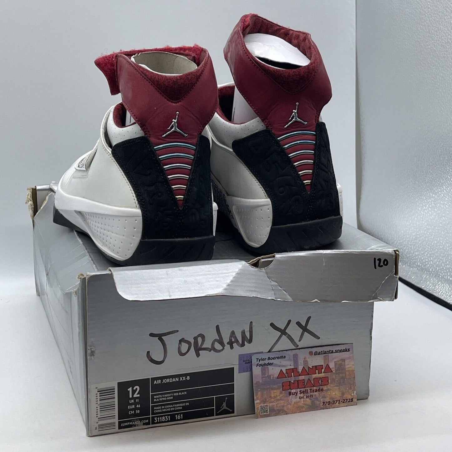 Size 12 - Air Jordan 20 OG B-Grade White Varsity Red White Leather (311831-161)